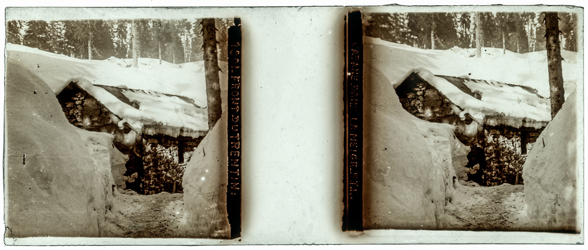 1473_ Italie-Plateau d'asiago - 1916 - "1801 - Front du Trentin - Cabane dans la neige S.T.L"