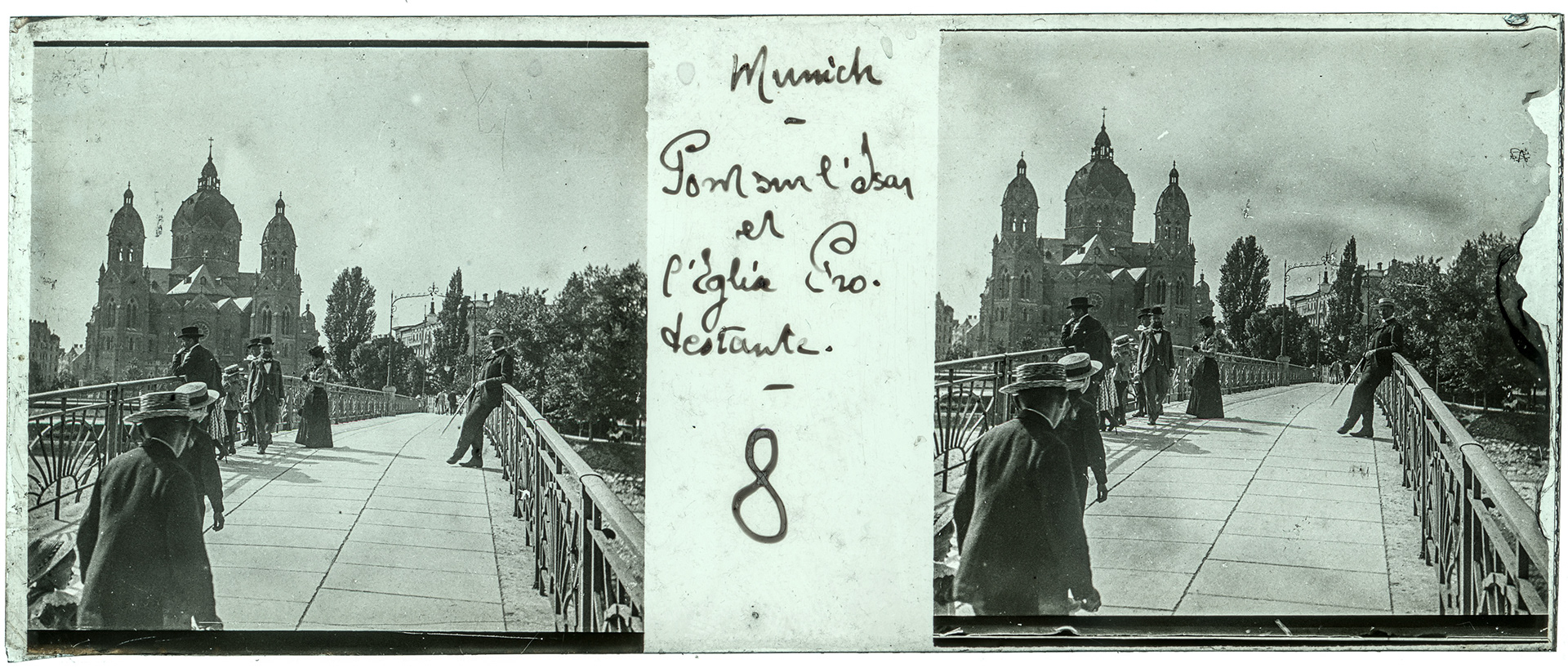 1346_ Allemagne-Munich-Saint Lukas Kirche - 1902 - "Munich - Pont sur l'Isar et l'église Protestante - 8"