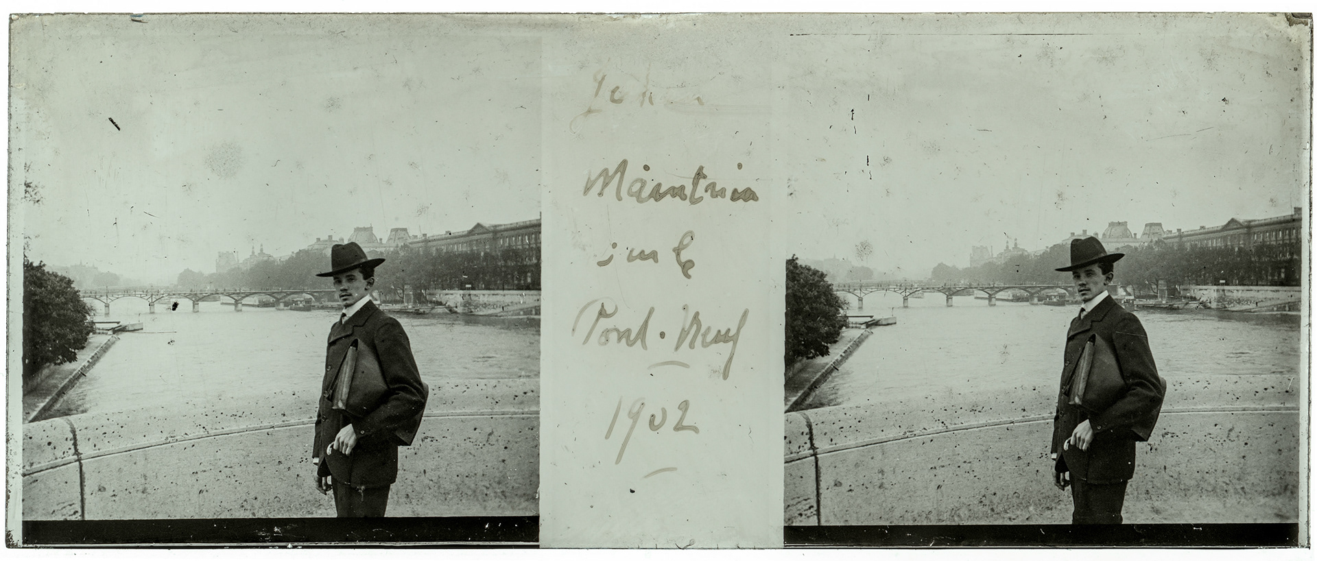2160_ France-Paris Pont-Neuf - 1902 - "Johan Maintria sur le Pont-Neuf - 1902"