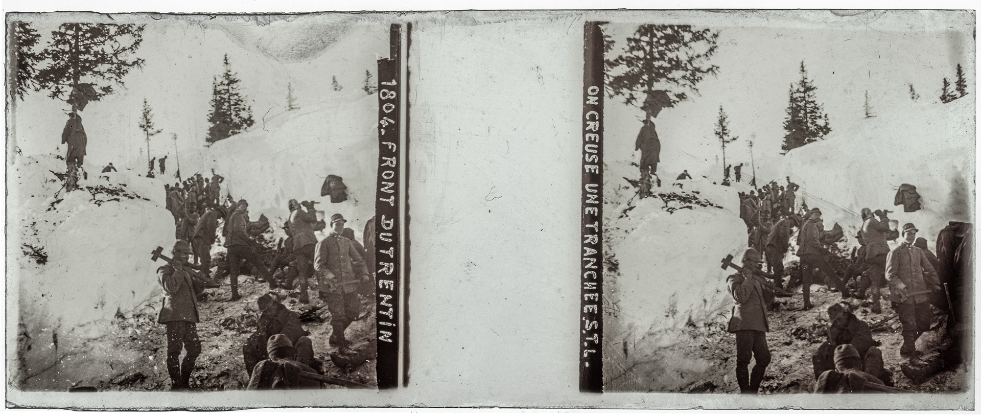 1841_ Italie-Plateau d'Asiago - 1916 - "1804 - Front du Trentin on creuse une tranchée S.T.L."