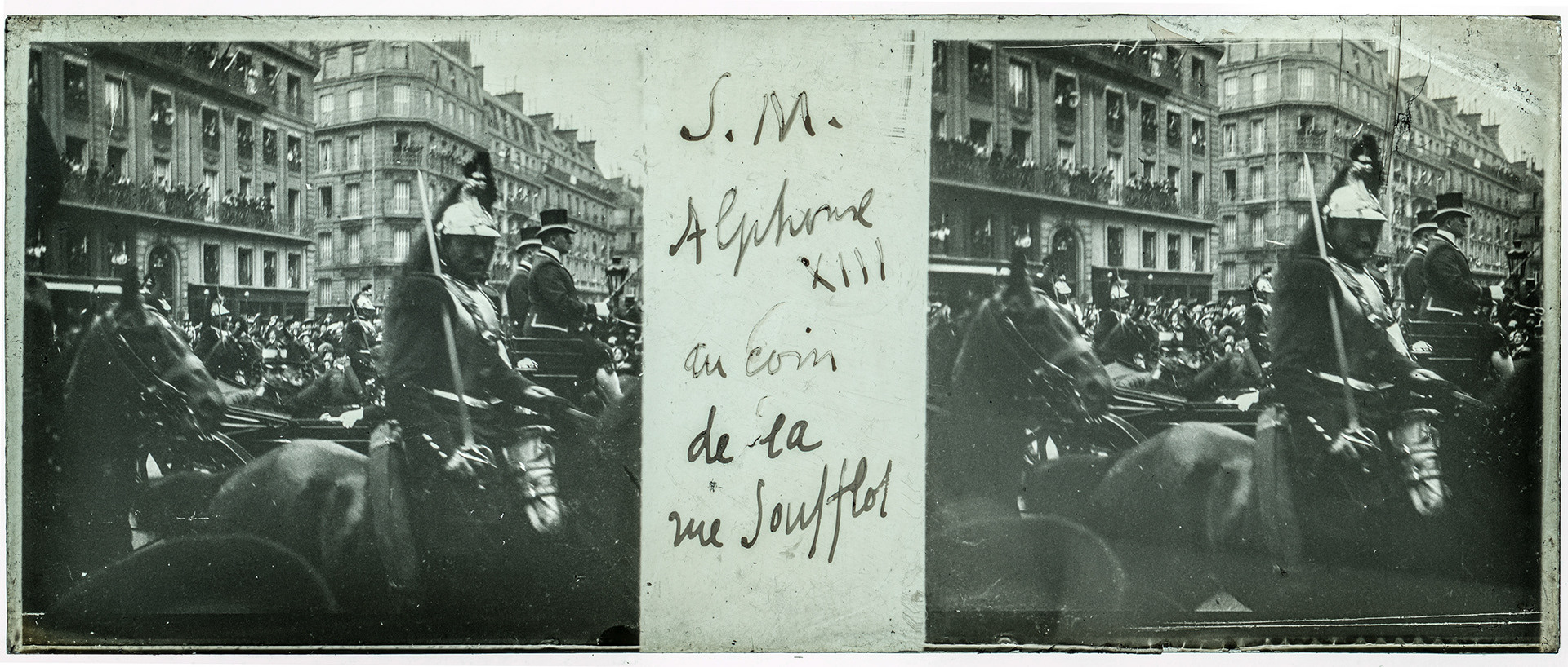 0460_ France-Paris rue Soufflot - 30 mai 1905 - "Sa majestée Alphonse XIII au coin de la rue Soufflot" (roi d'Espagne)