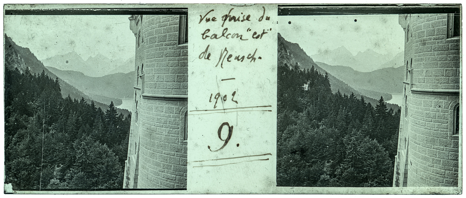 0783_ Allemagne-Chateau de Neuschwanstein - 1902 - "Vue prise du balcon "est" de Neusch (Neuschwanstein) - 1902"