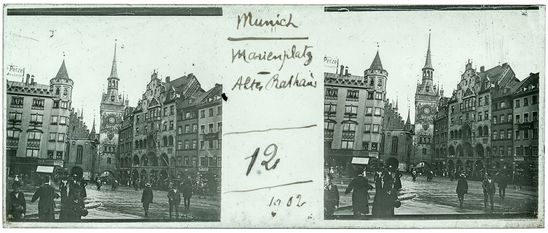 0823_ Allemagne-Munich Marienplatz - 1902 - "Munich - Marienplatz Altes Rathaus - 12 - 1902"