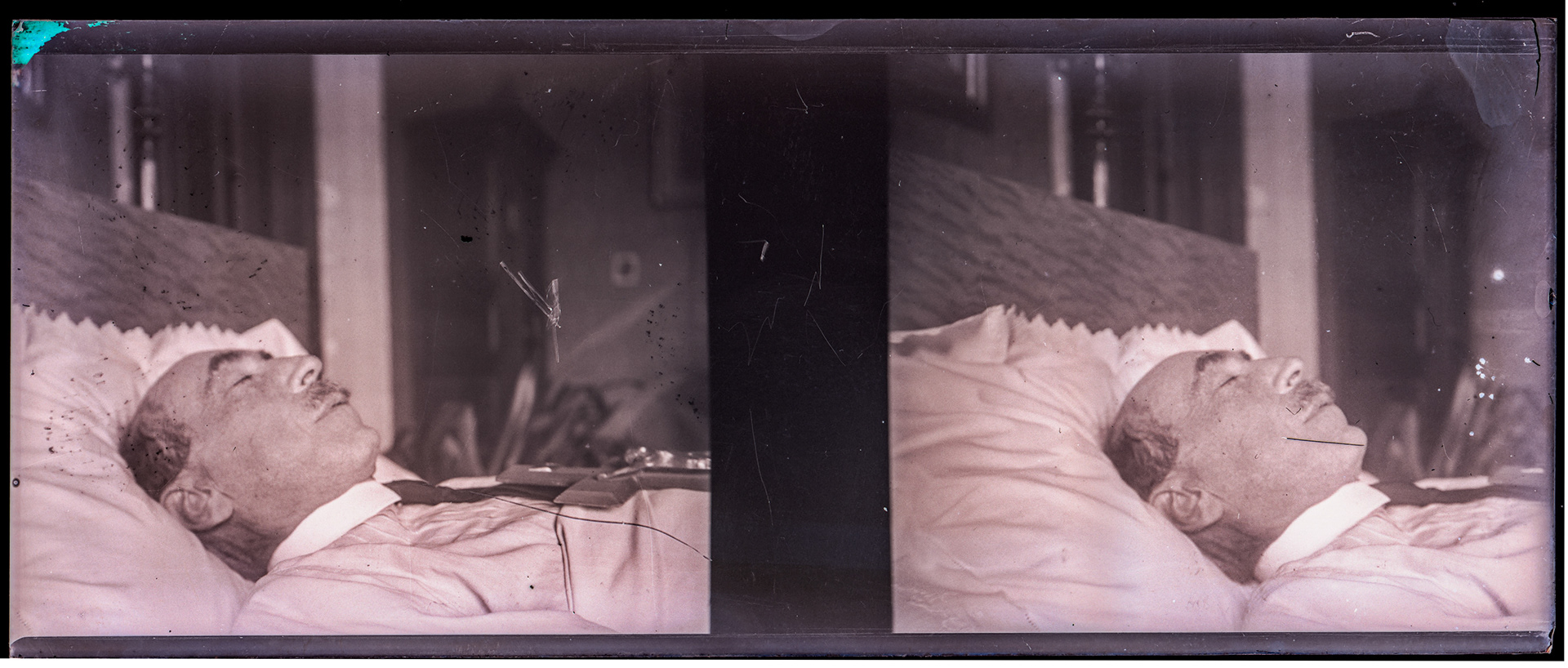 1087_ France-Val-du-Layon La bodière - 29 décembre 1943 - Louis Rollinde de Beaumont sur son lit de mort