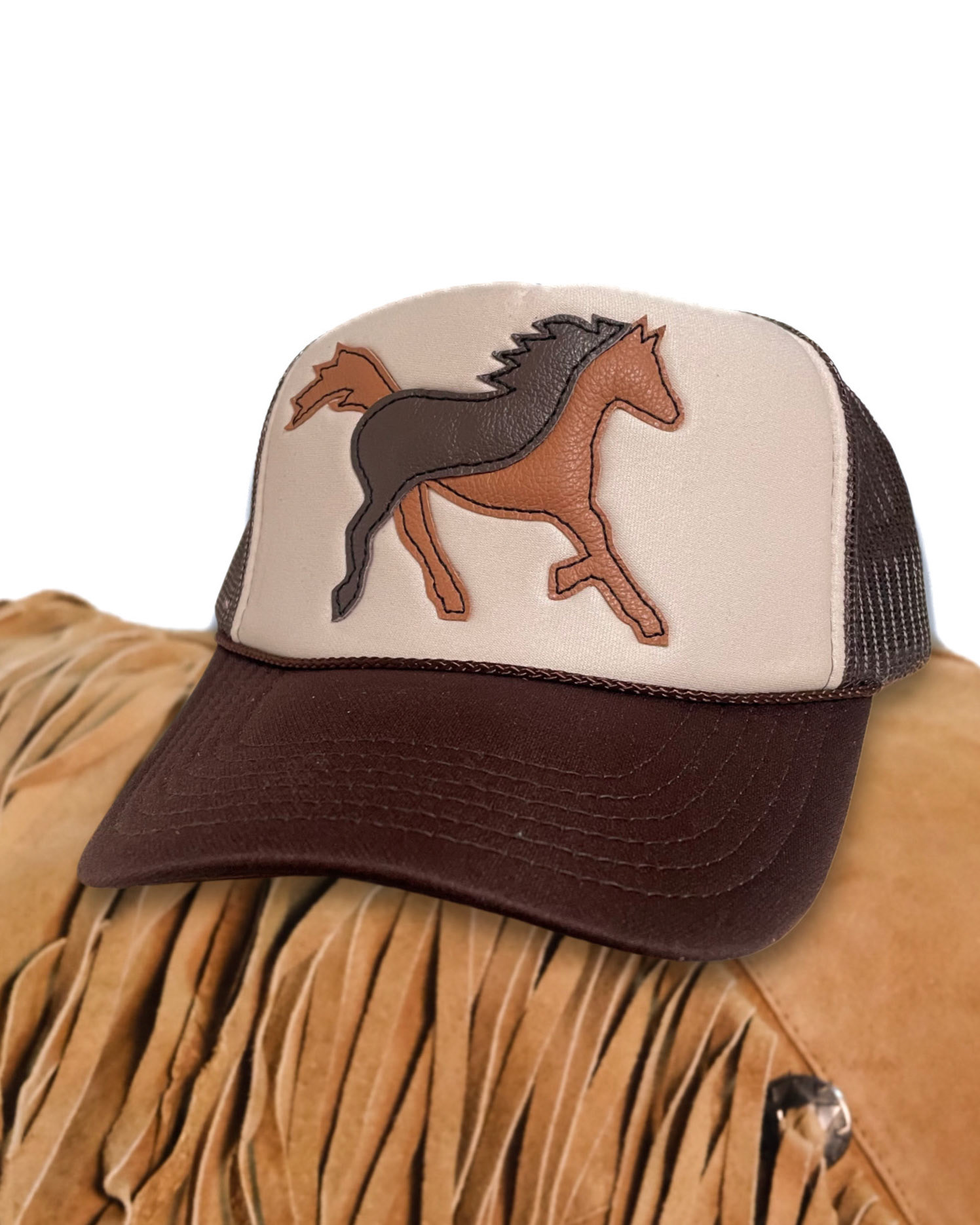 Brown+Tan Horse Hat