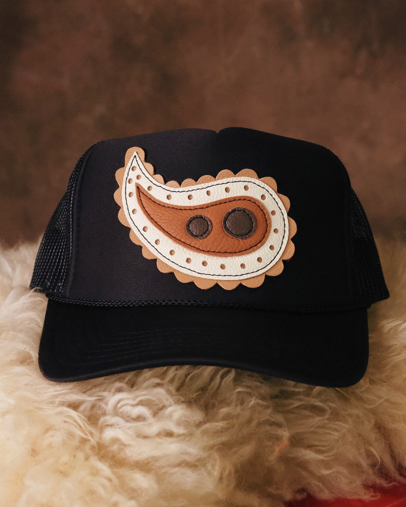 Black+Tan Paisley Hat