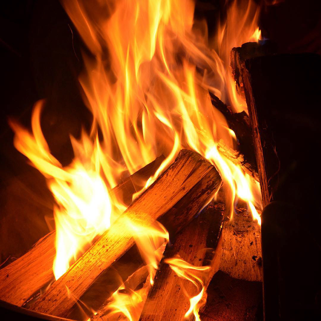 Campfire flames