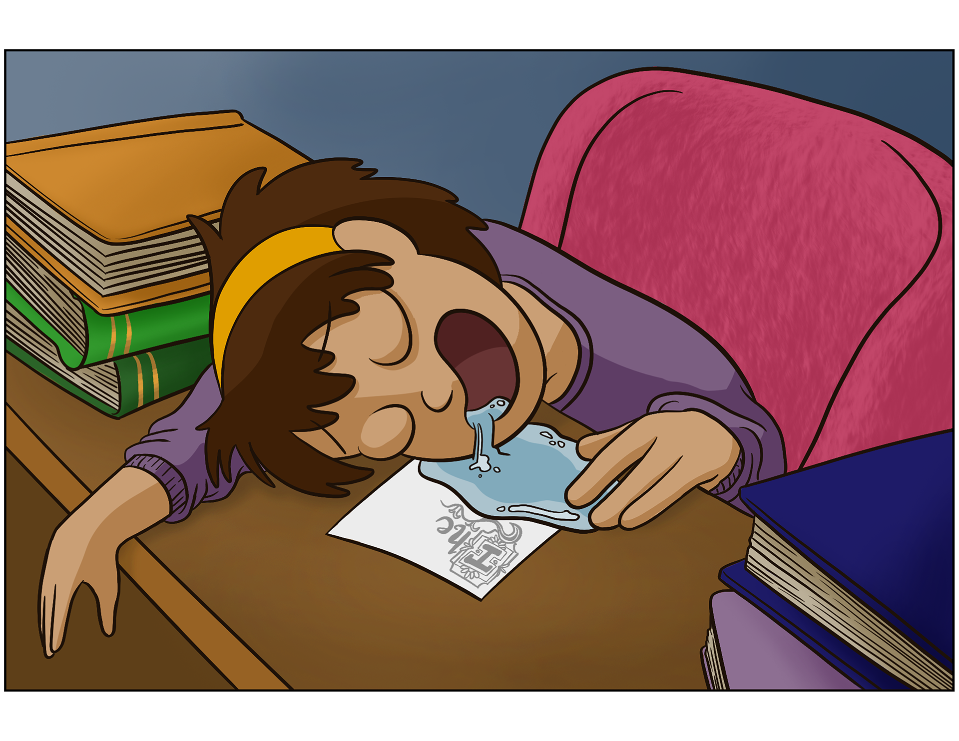 Late night studying with CJ.