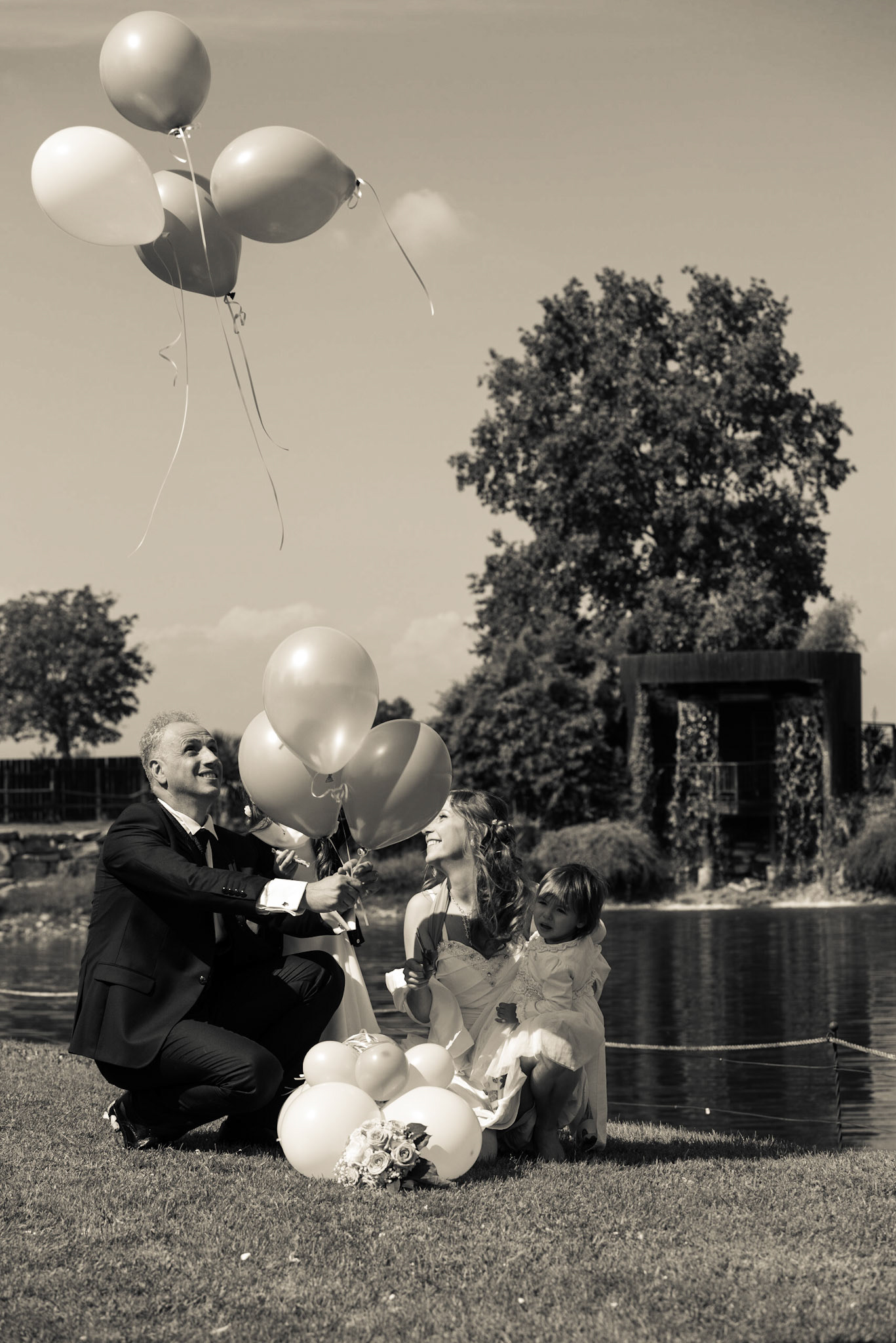 Immancabile il lancio dei palloncini