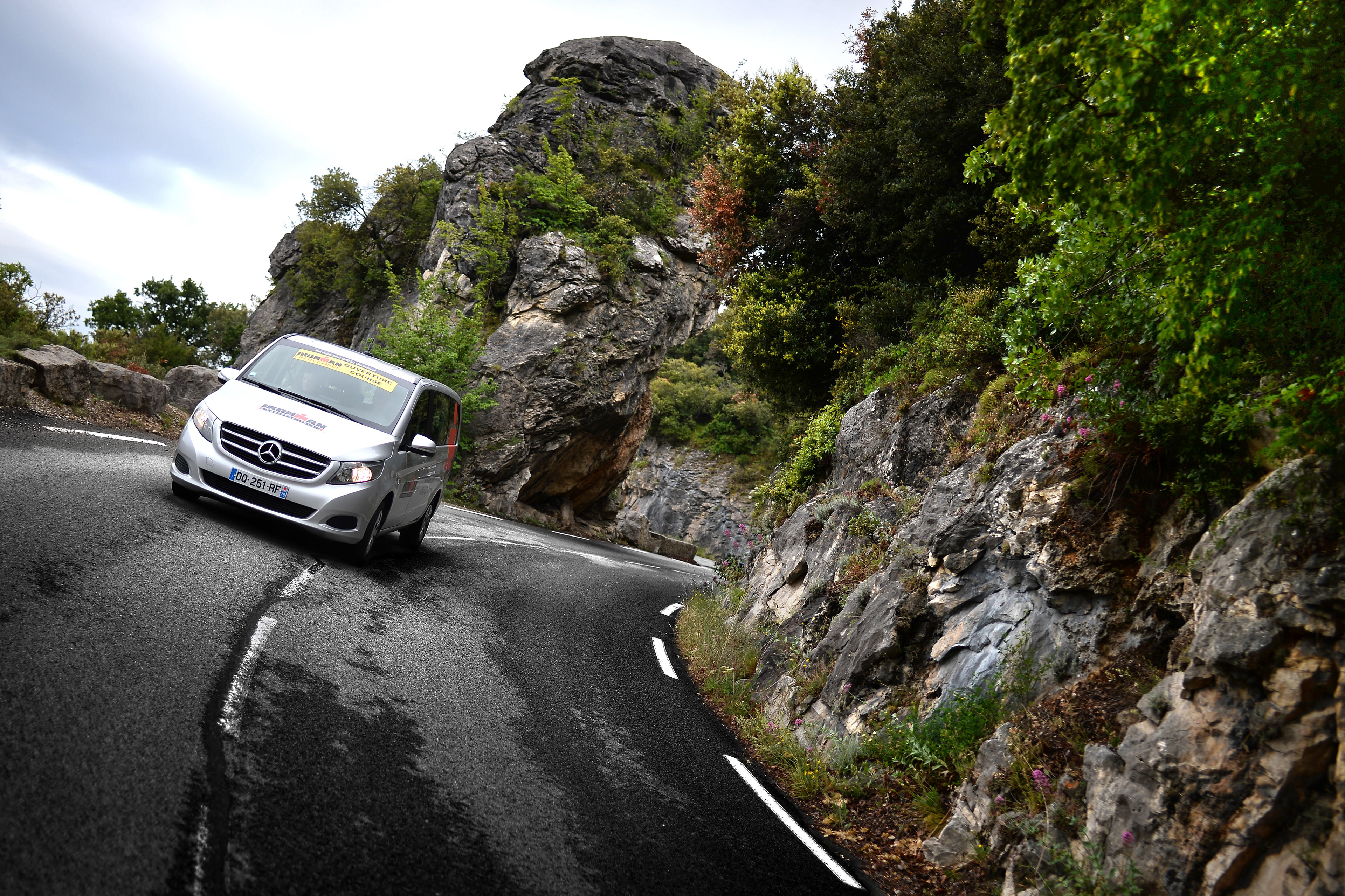 The Mercedes-Benz V-Class on display during the 2016 Ironman in Nice, France, 05 June 2016. (Photo by Sascha Steinbach For Mercedes-Benz Vans France)