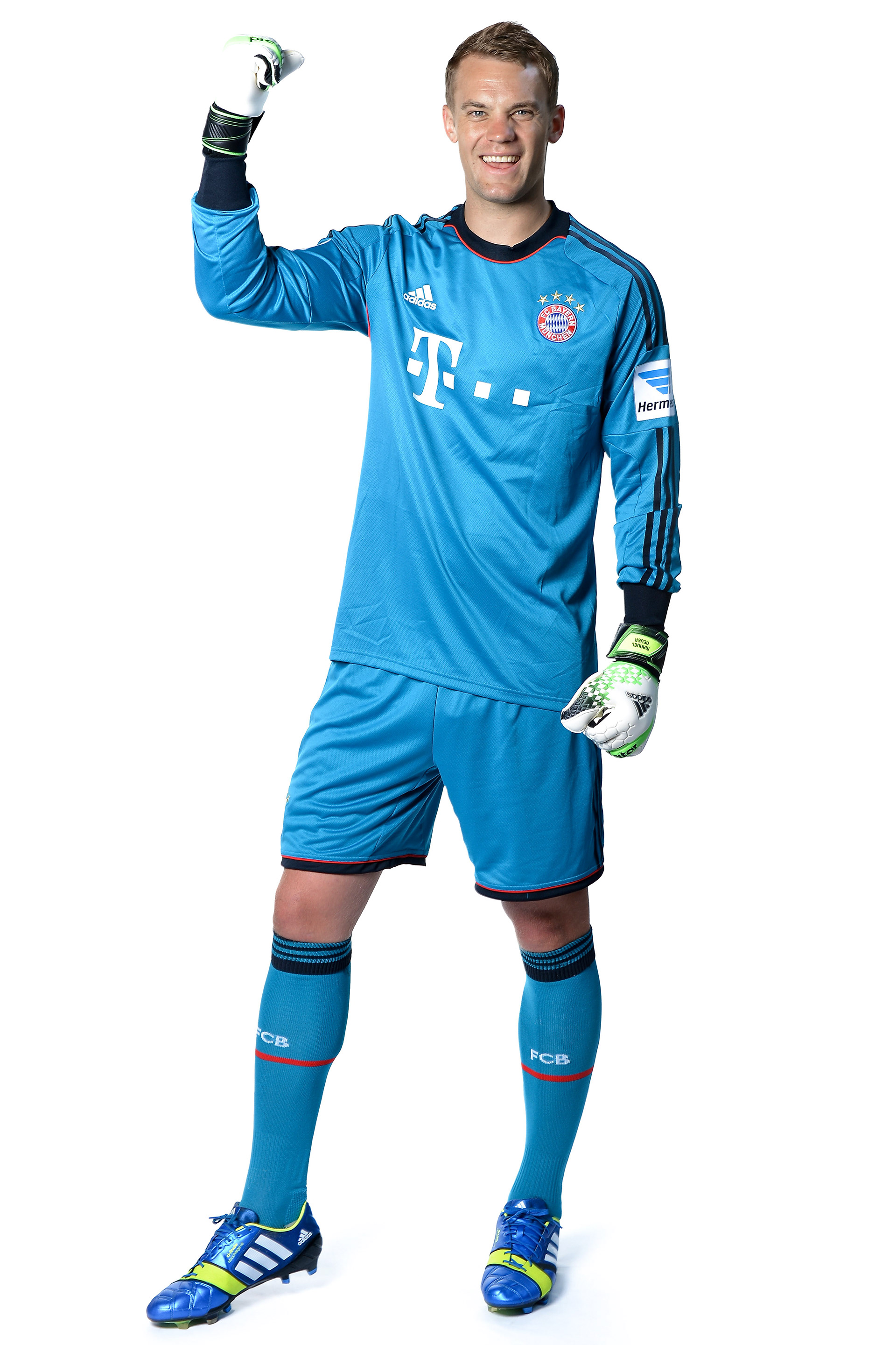 Manuel Neuer poses during the FC Bayern Muenchen Team Presentation for DFL on July 18, 2013 in Munich, Germany. (Photo by Sascha Steinbach/Getty Images)