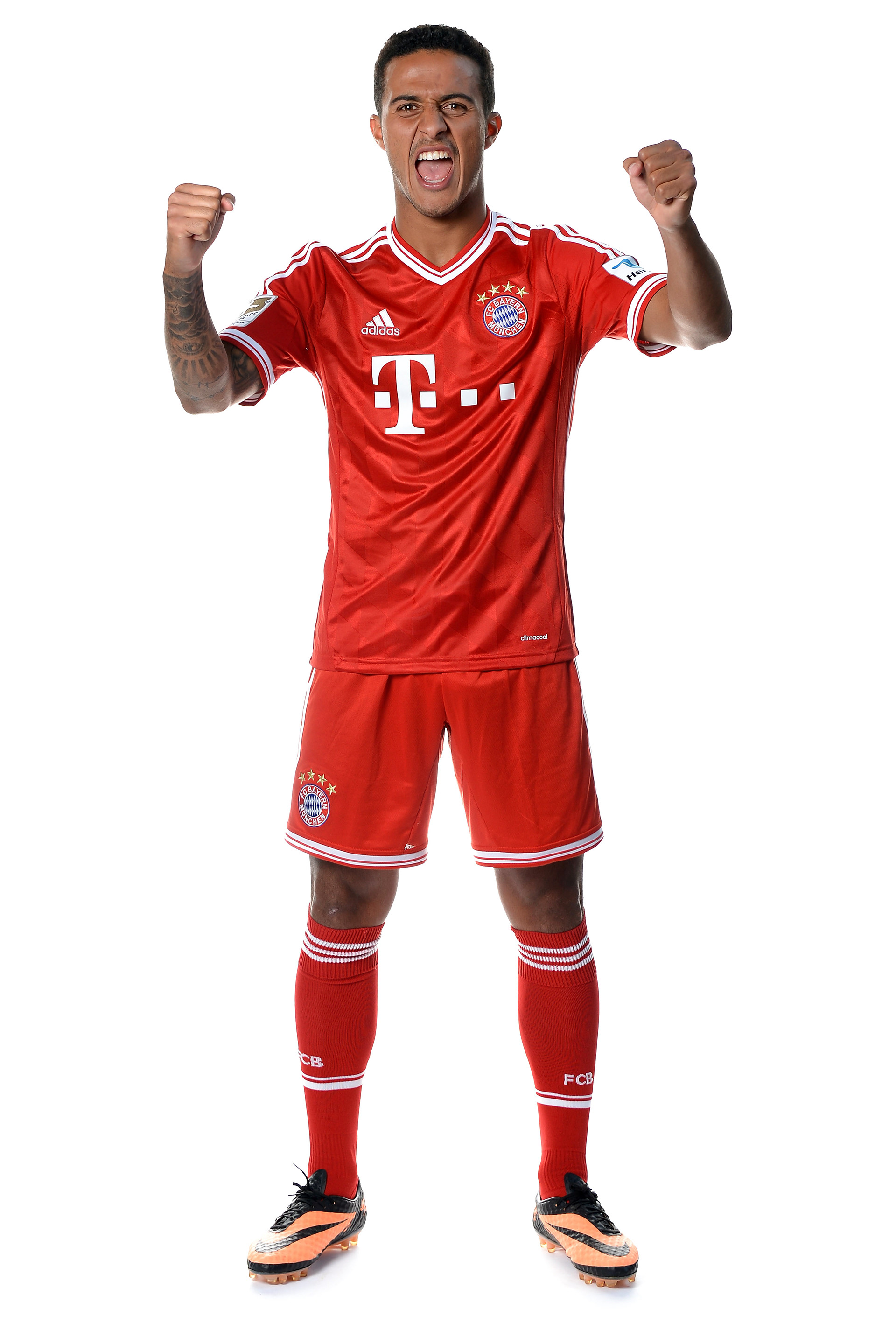 Thiago Alcantara poses during the FC Bayern Muenchen Team Presentation for DFL on July 18, 2013 in Munich, Germany. (Photo by Sascha Steinbach/Getty Images)