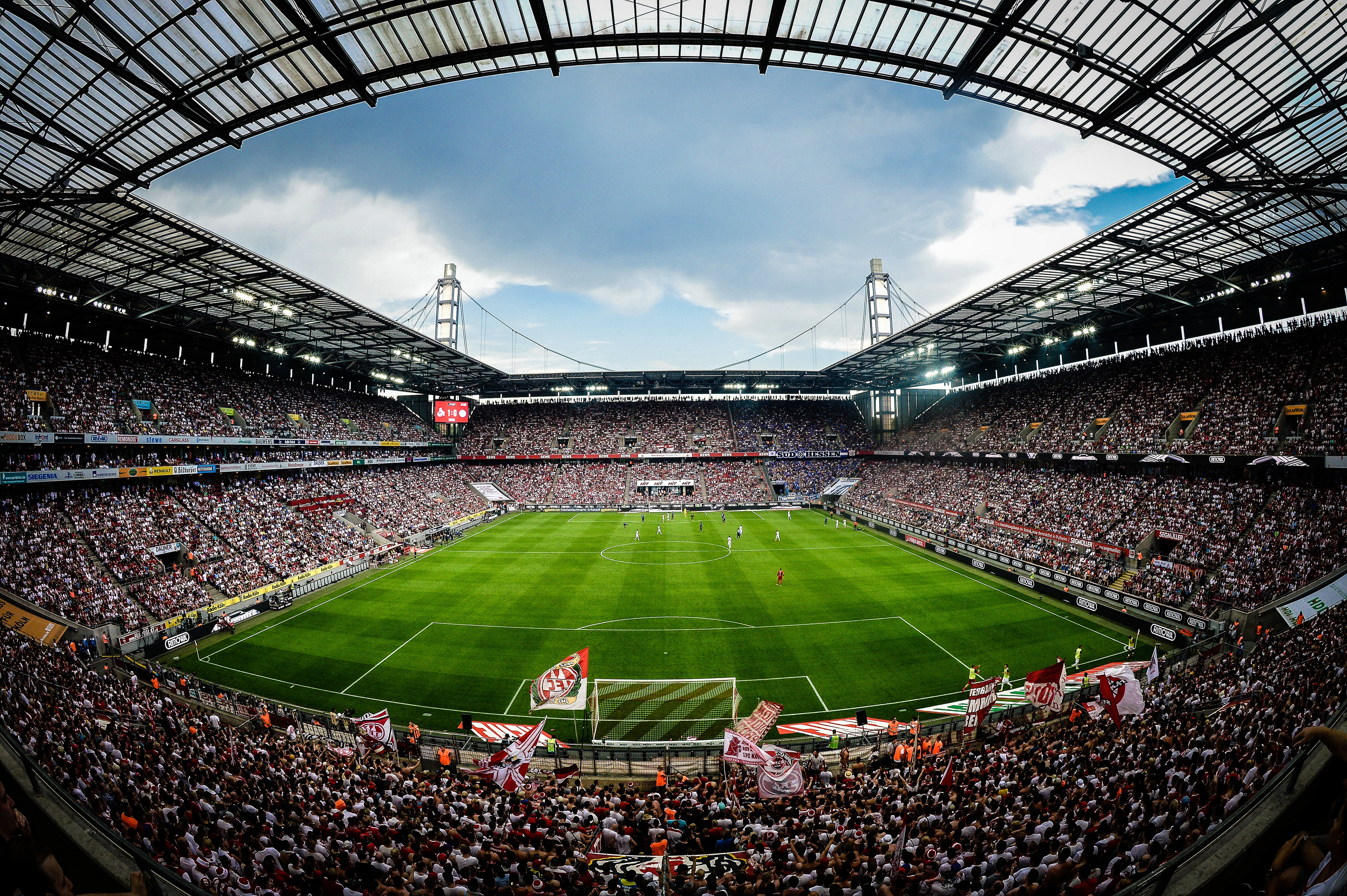 A general view from the stands during the Bundesliga match between 1. FC Koeln and SV Darmstadt 98 at RheinEnergieStadion on August 27, 2016 in Cologne, Germany. (Photo by Sascha Steinbach/Getty Images For 1. FC Koeln)