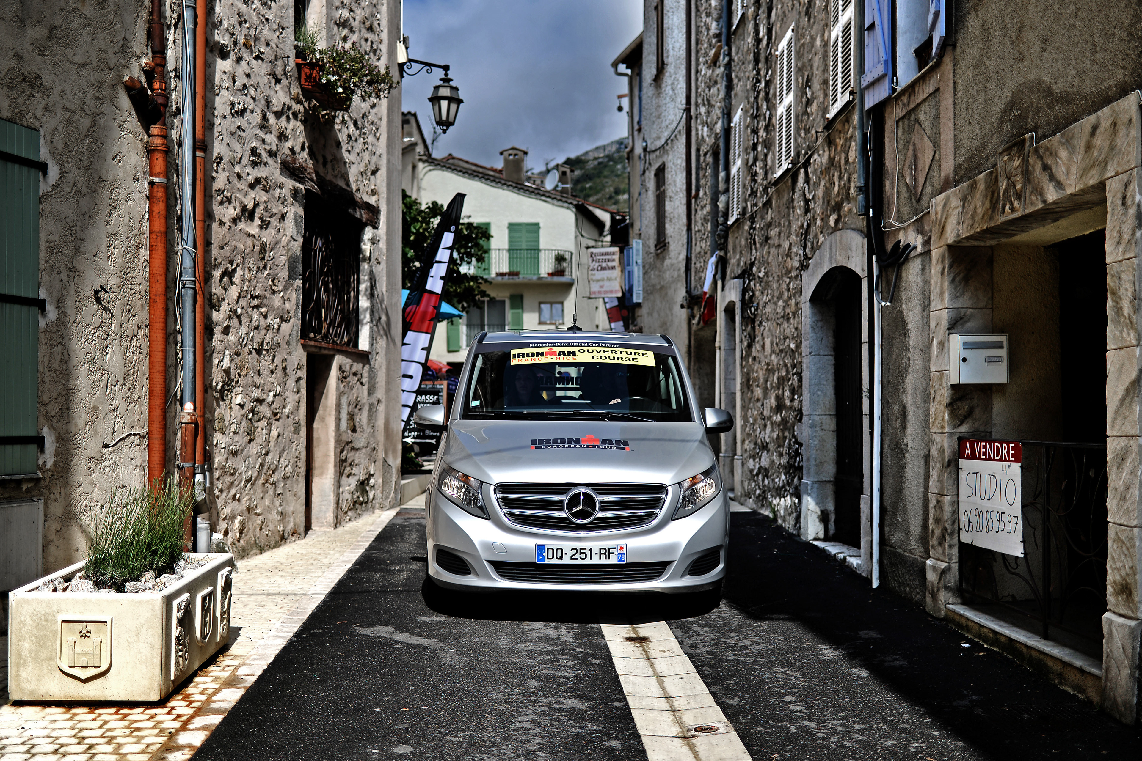 The Mercedes-Benz V-Class on display during the 2016 Ironman in Nice, France, 05 June 2016. (Photo by Sascha Steinbach For Mercedes-Benz Vans France)