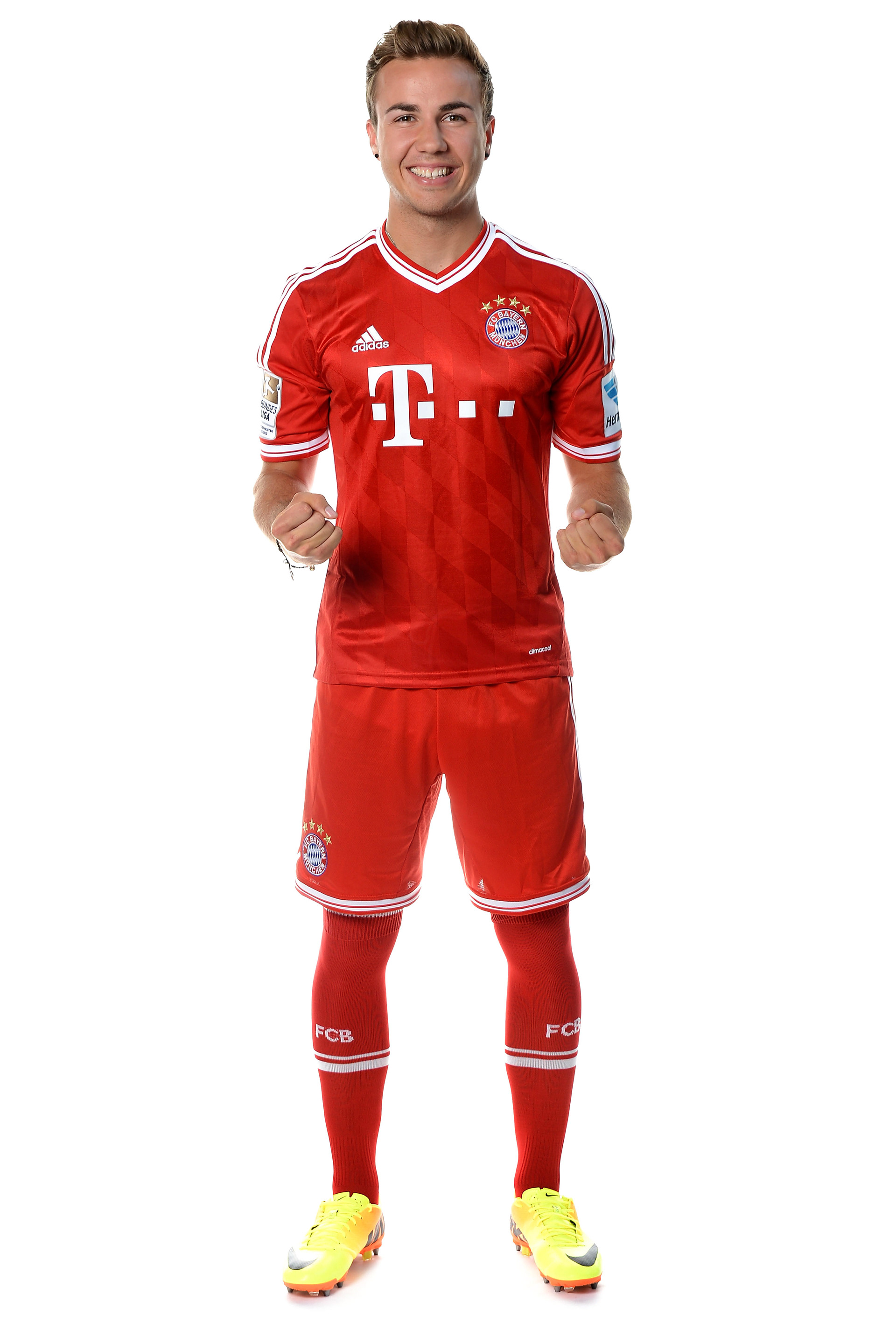 Mario Goetze poses during the FC Bayern Muenchen Team Presentation for DFL on July 18, 2013 in Munich, Germany. (Photo by Sascha Steinbach/Getty Images)