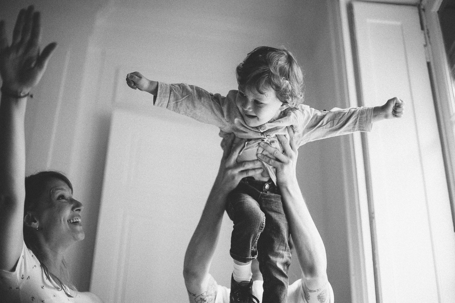 Photo famille noir et blanc Lyon