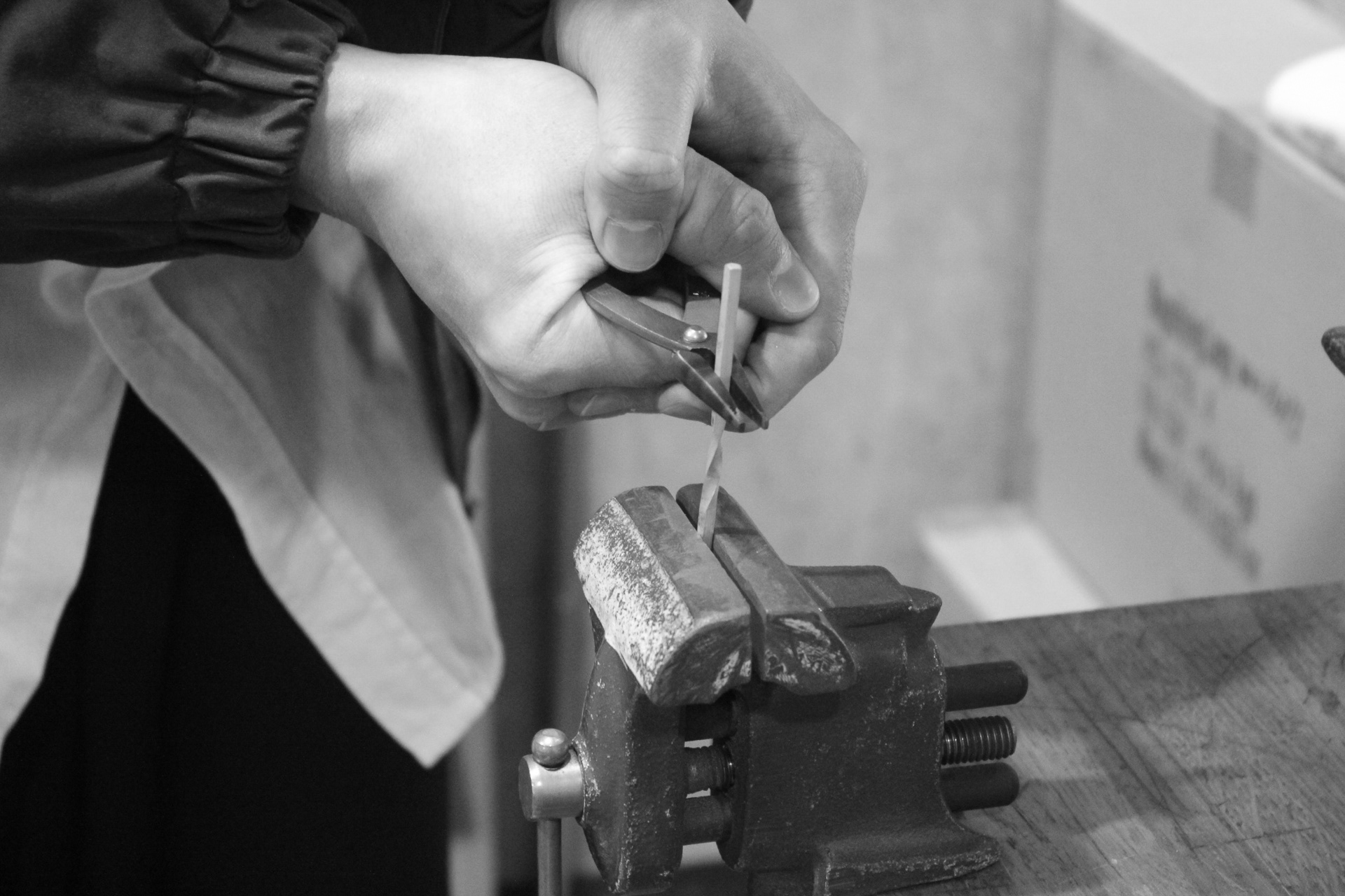 Twisting silver ingots.