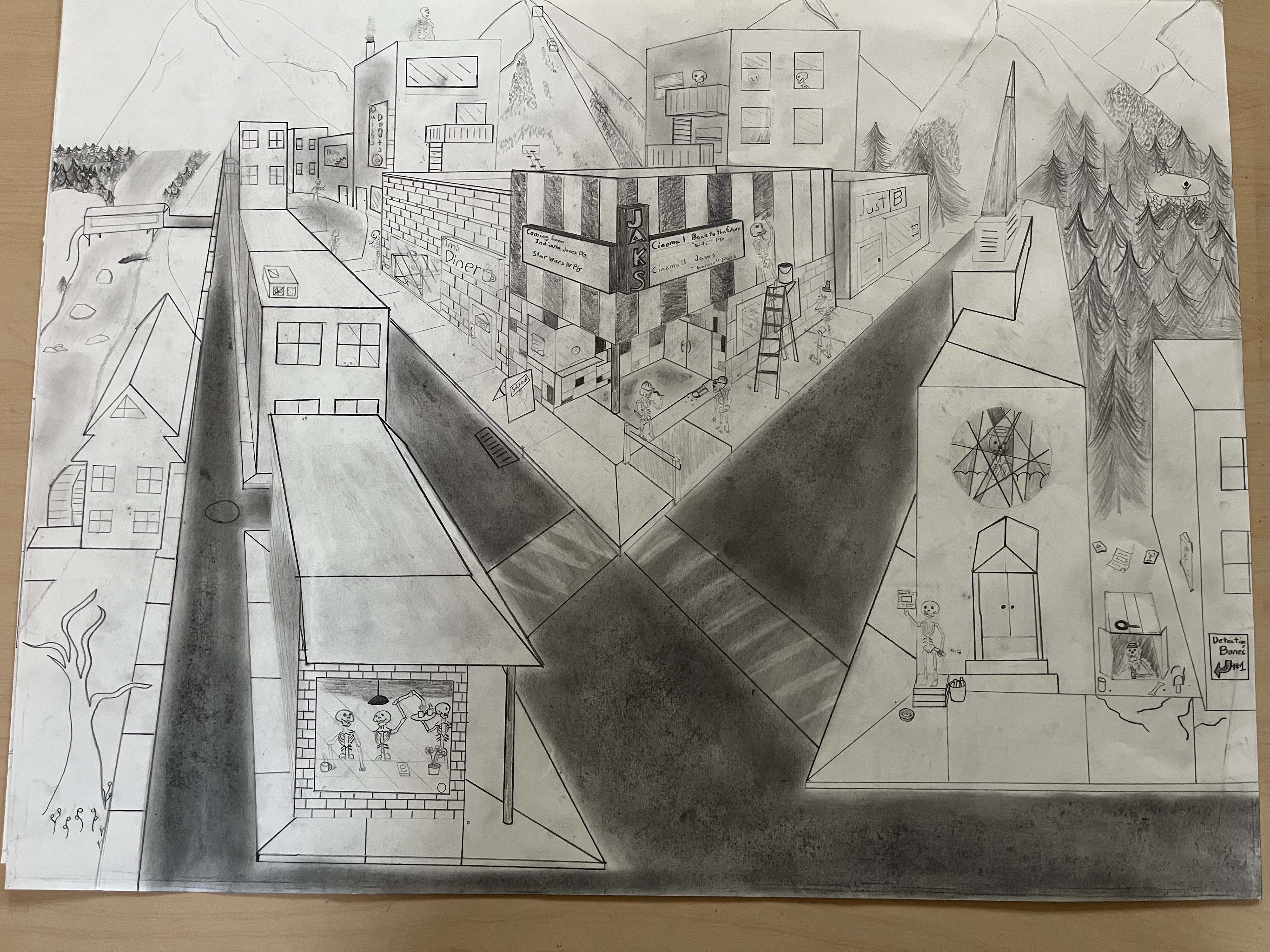 Small town in perspective