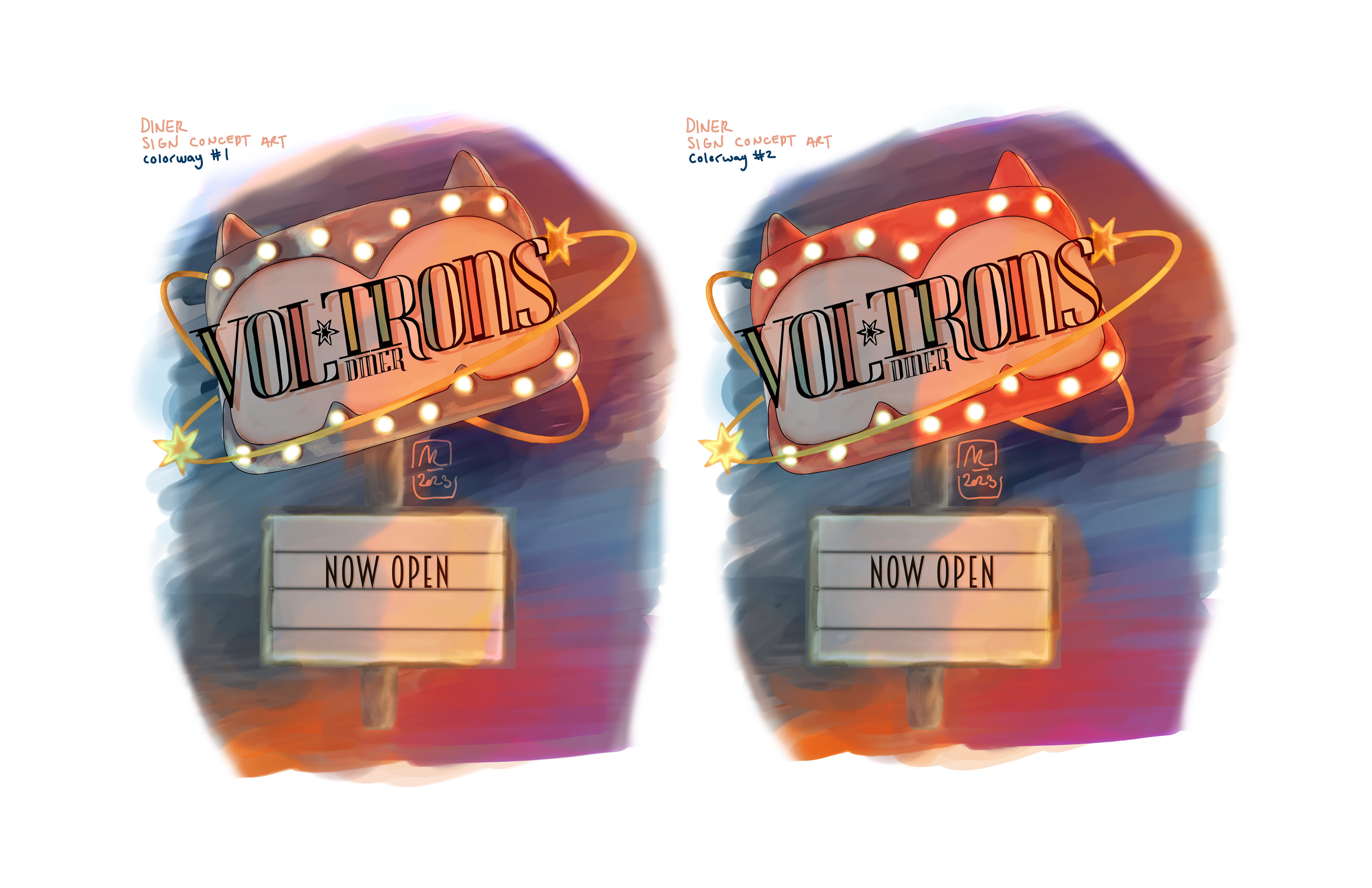 signage concept art request nighttime