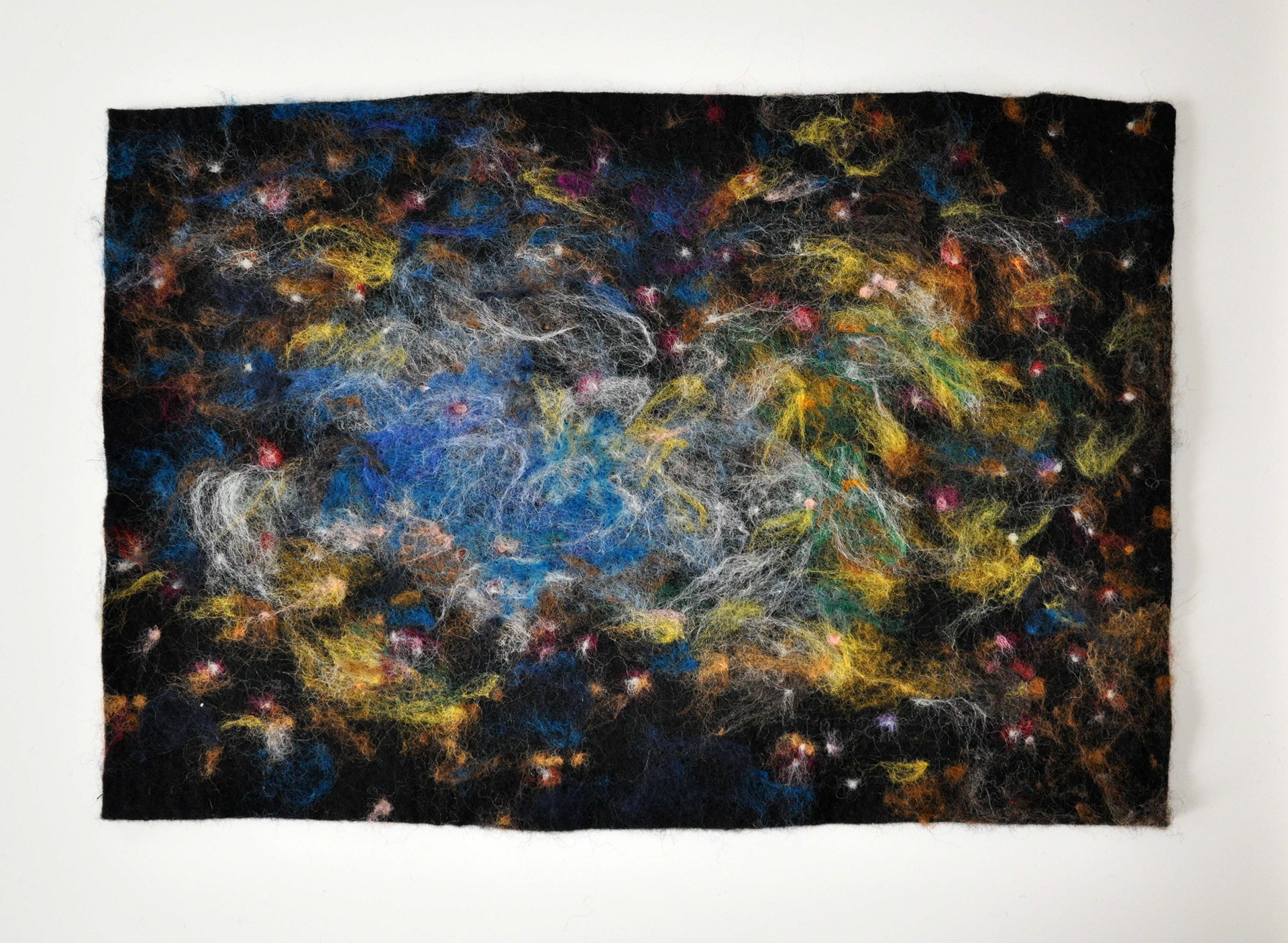 SkyMap I, needle felted wool, 16" x 24"