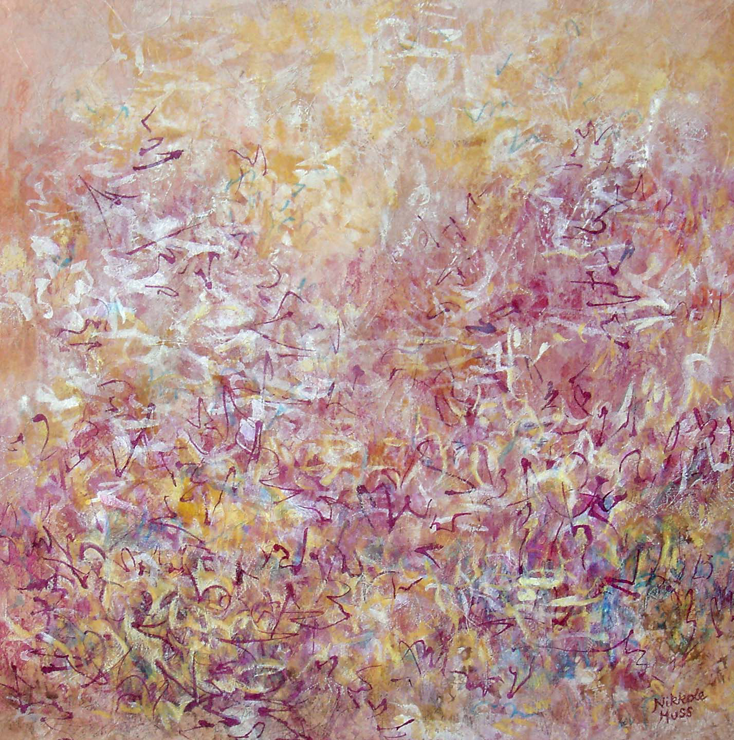 Alphabet XV, ink and colored pencil on panel, 12" x 12"