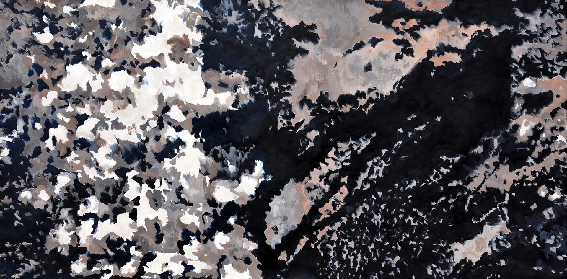 Survey I, encaustic on panel, 20" x 38"