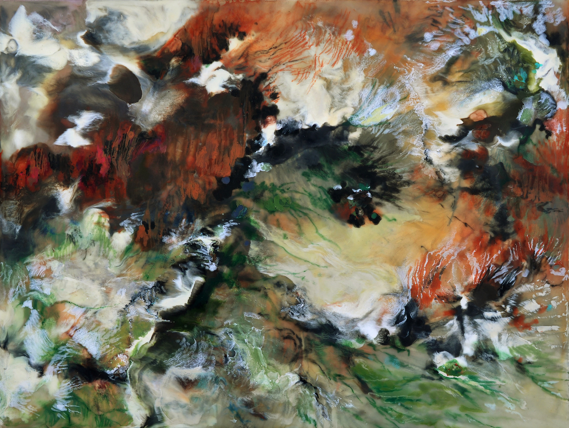 Kahlotus Ridgetop, encaustic on panel, 14" x 18"