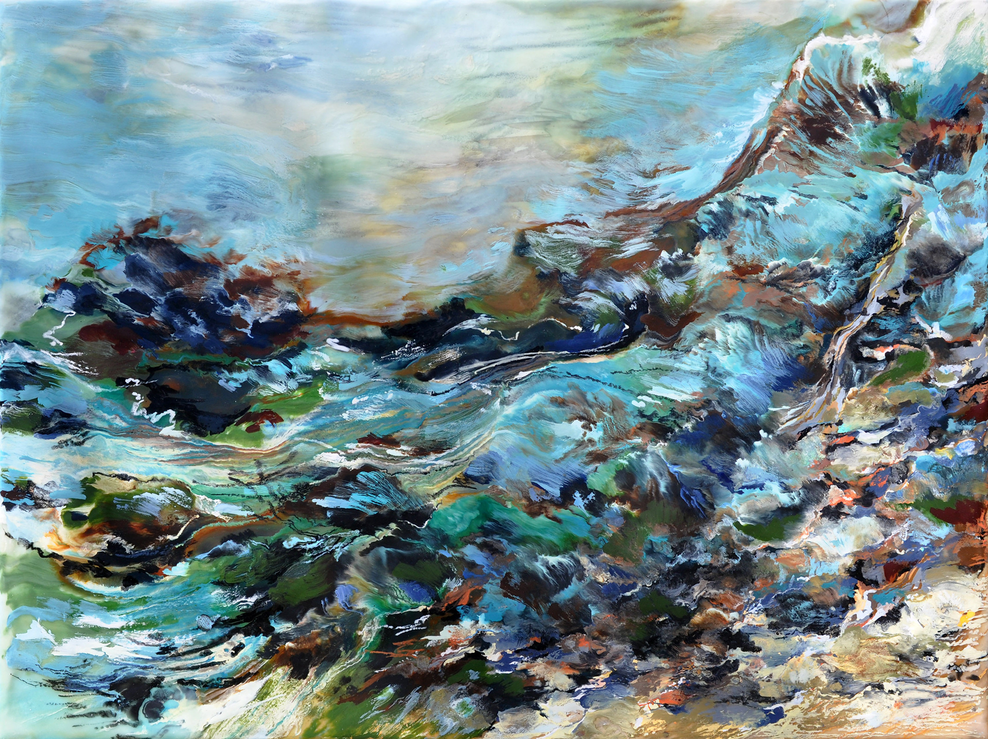 Forest of the Wabash, encaustic on panel, 20" x 26"