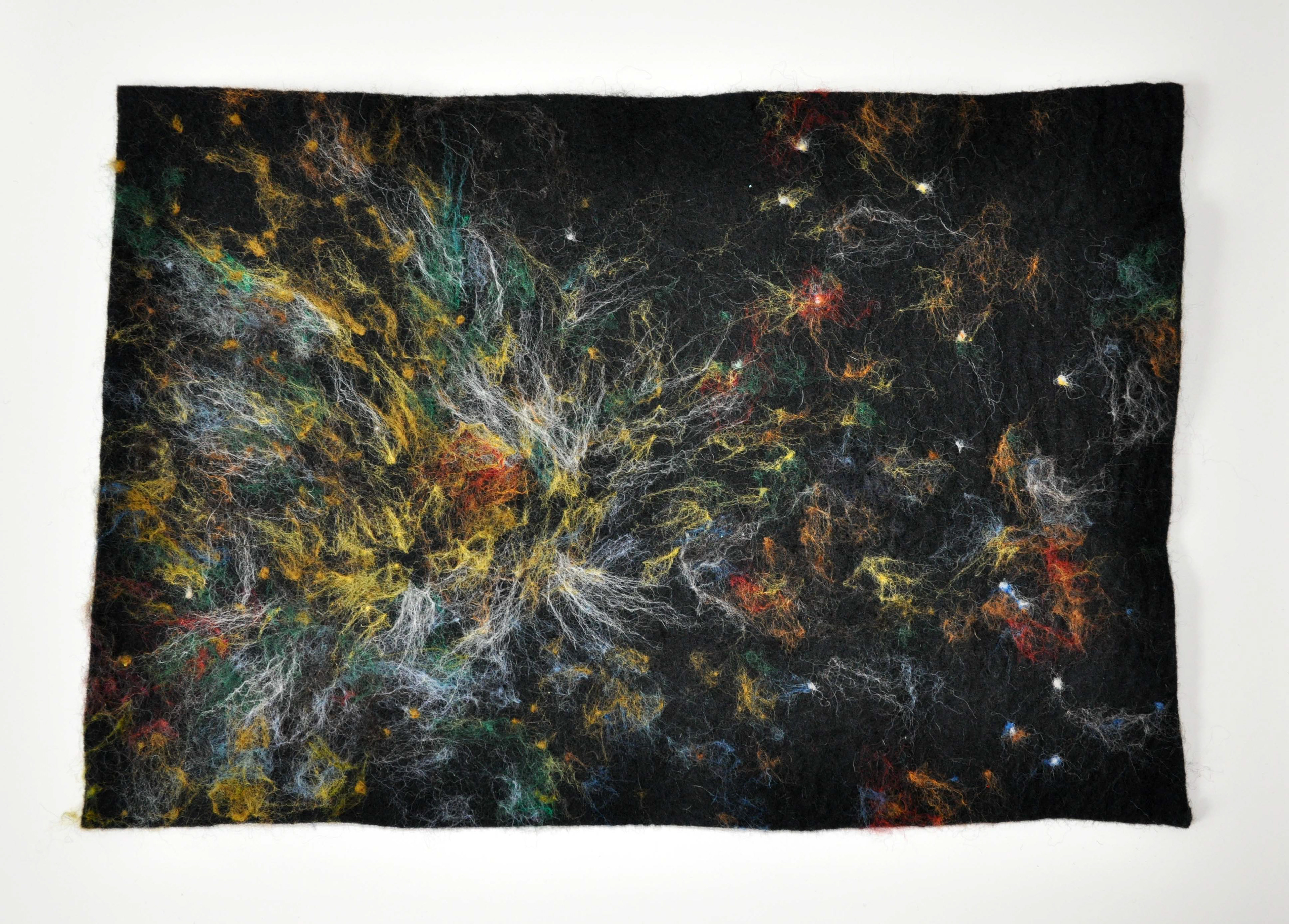 SkyMap III, needle felted wool, 16" x 24"