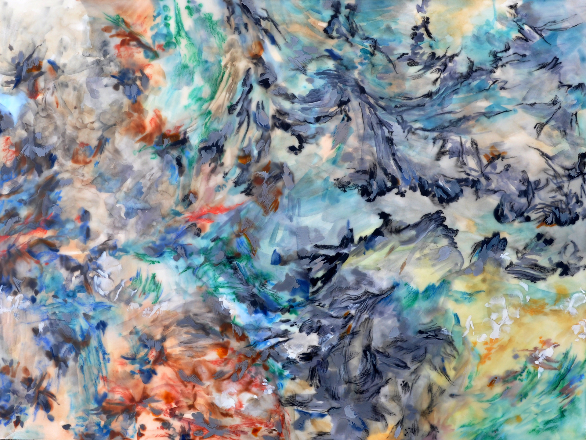 Strata I, encaustic on panel, 20" x 24"