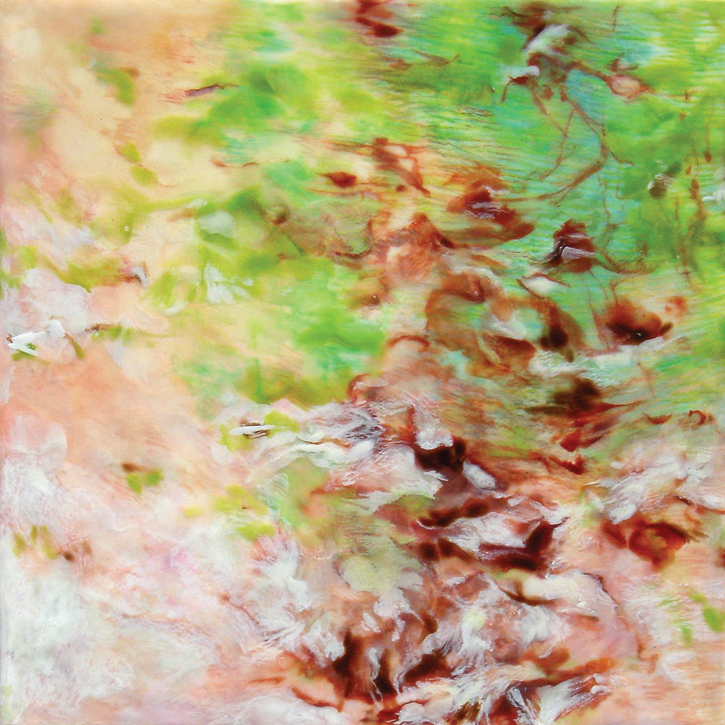 Satellite III, encaustic on panel, 16" x 16"