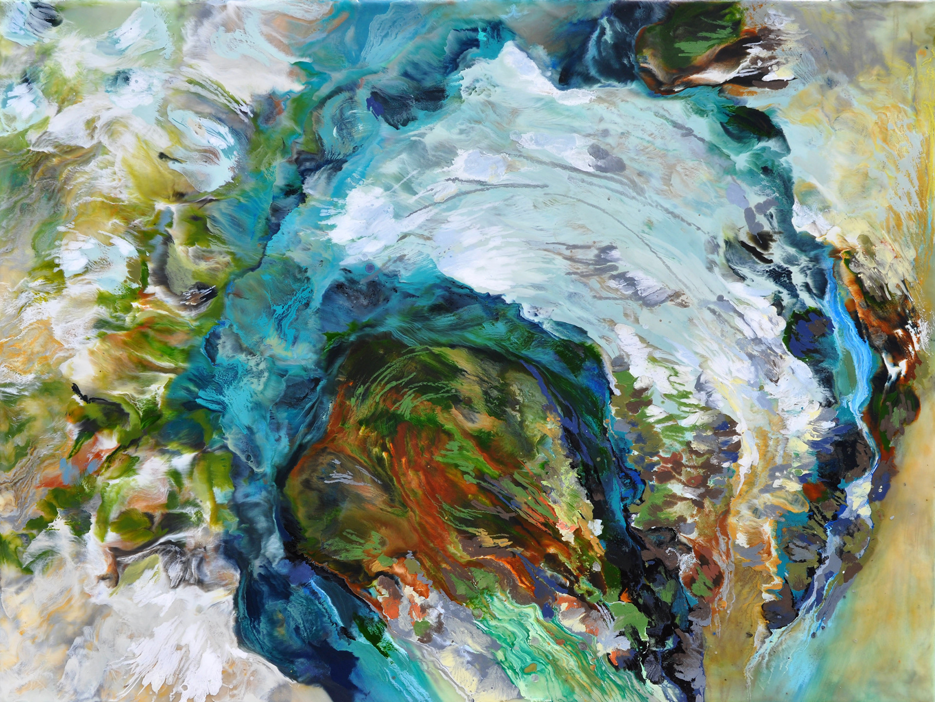 Horseshoe Lake Nature Preserve, encaustic on panel, 20" x 26"