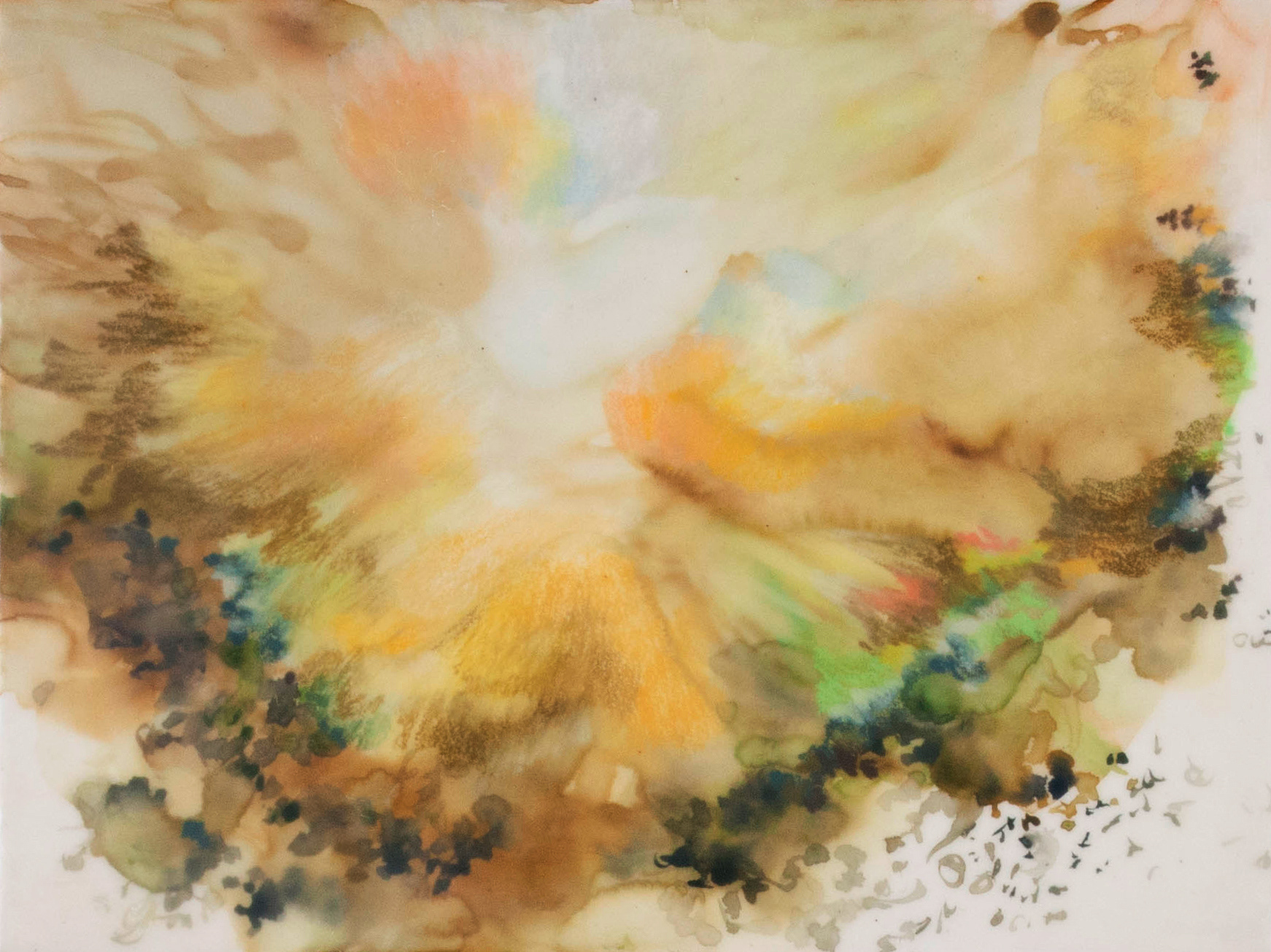 Barringer Meteor Crater V, encaustic on panel, 9" x 12"