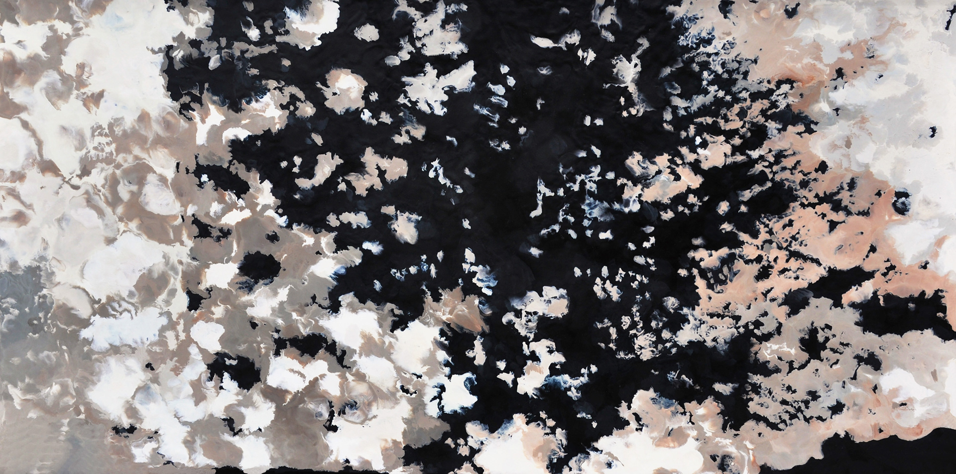 Survey II, encaustic on panel, 20" x 38"