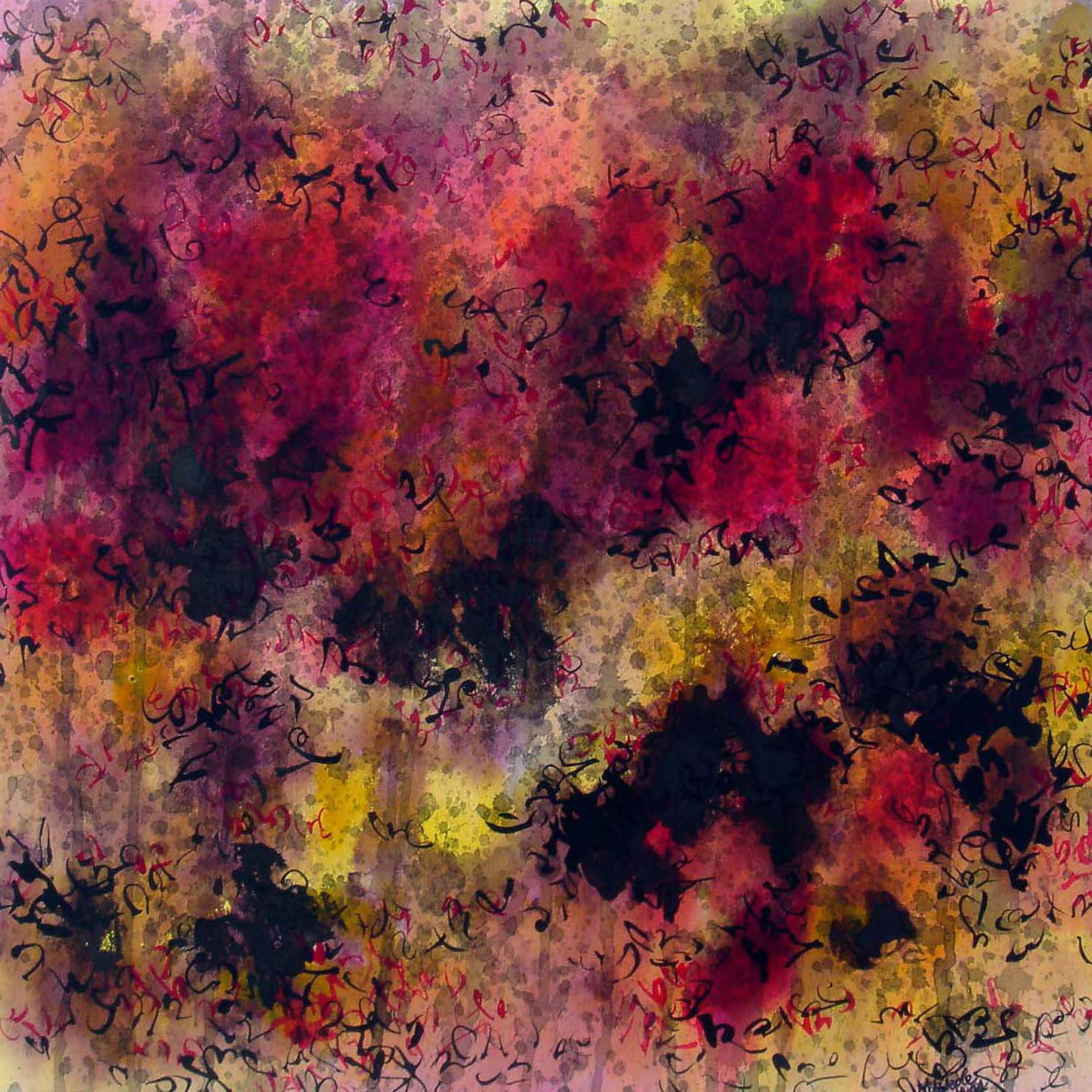 Alphabet XI, ink on paper, 23" x 23"