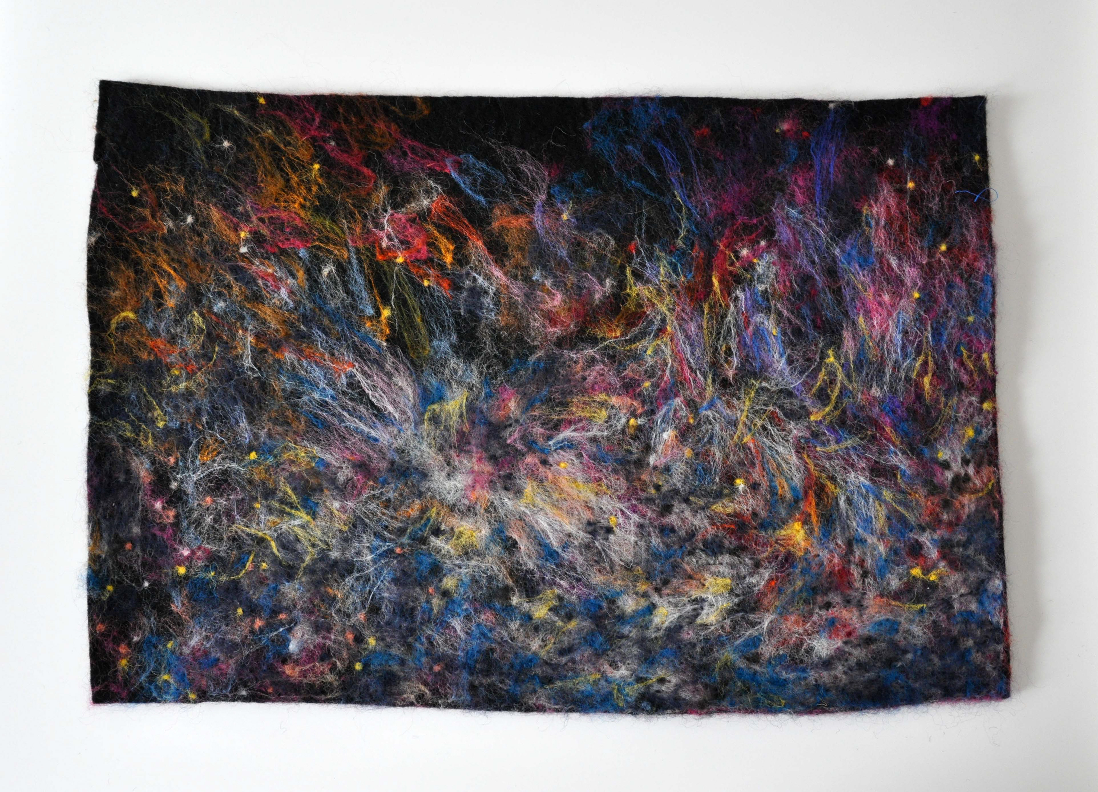 SkyMap II, needle felted wool, 16" x 24"