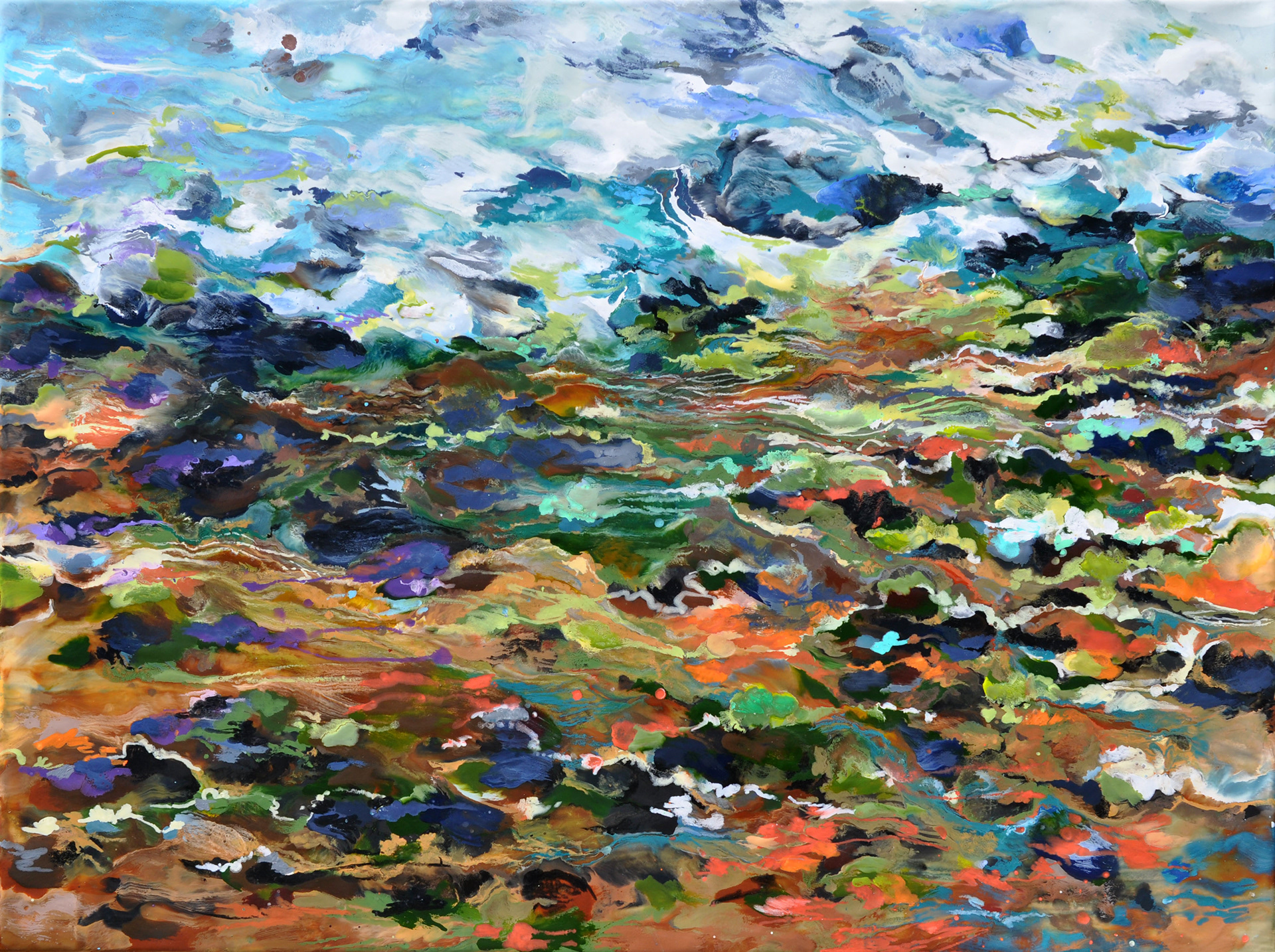 Illinois Beach Nature Preserve, encaustic on panel, 20" x 26"