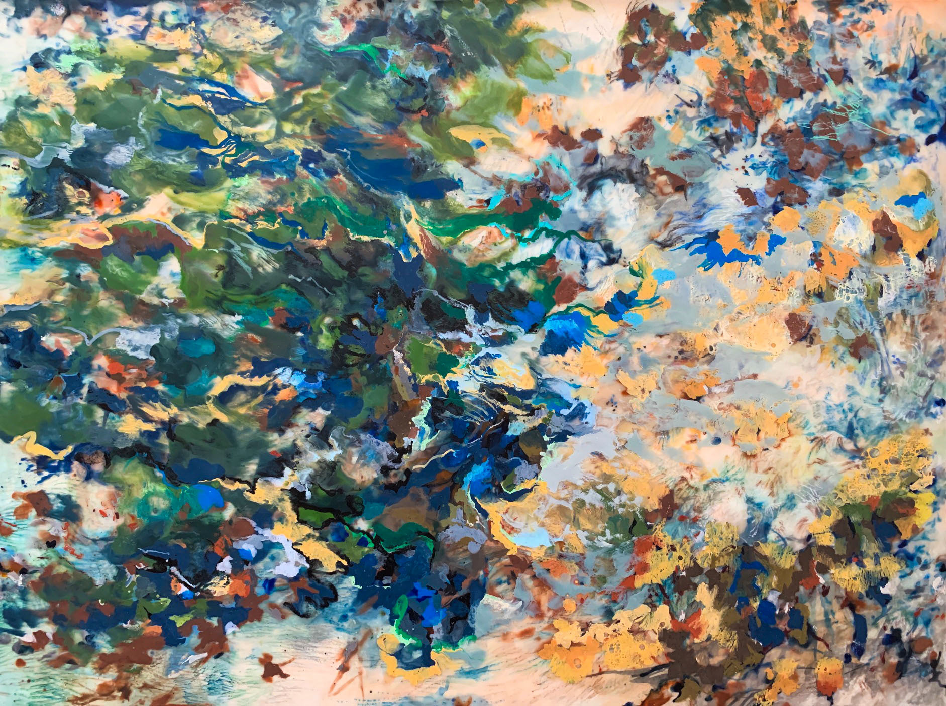 Bell Smith Springs, encaustic on panel, 20" x 26"