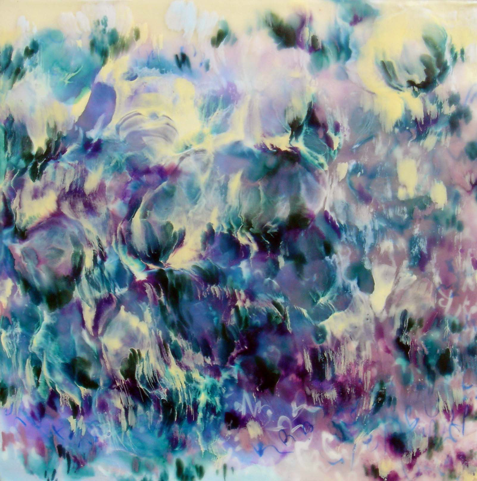 Leaky Land IX, encaustic on panel, 16" x 16"