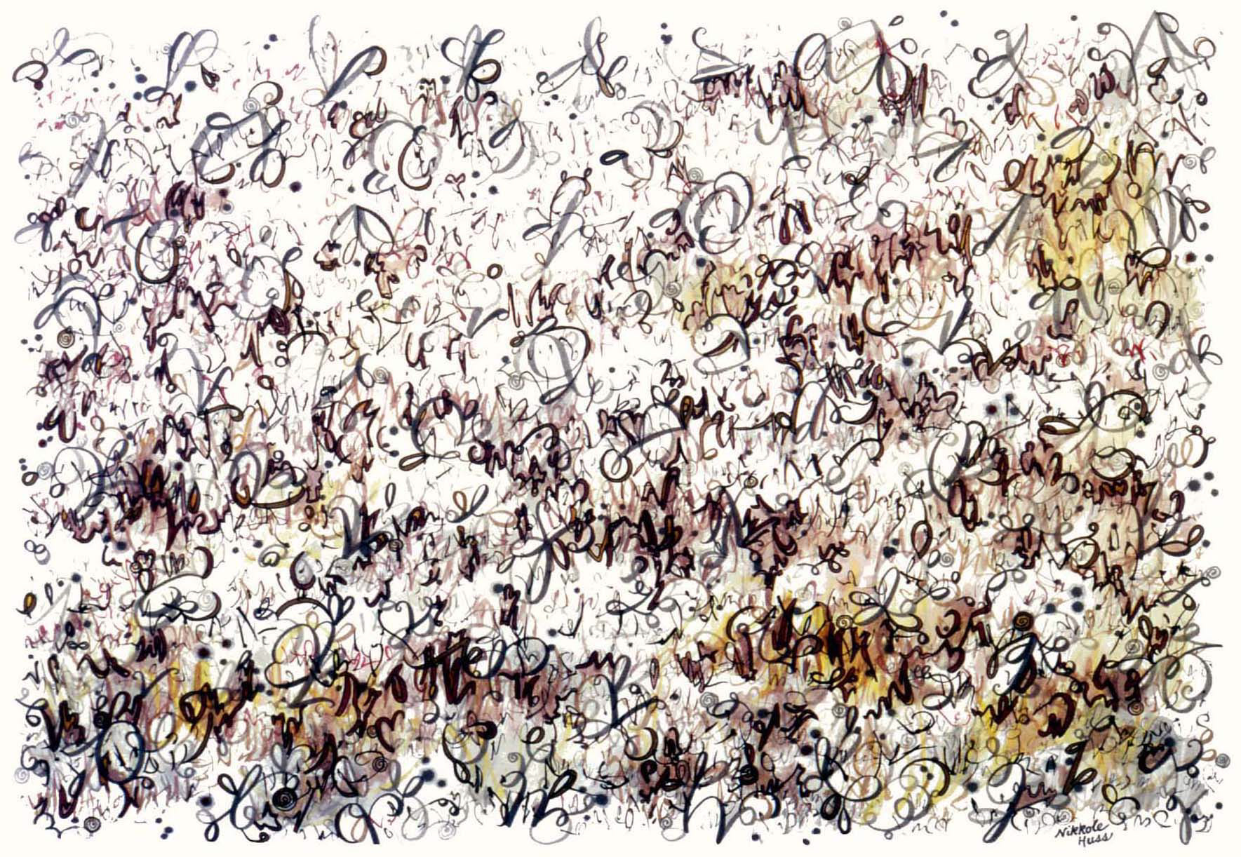 Alphabet IX, ink on paper, 24" x 30"