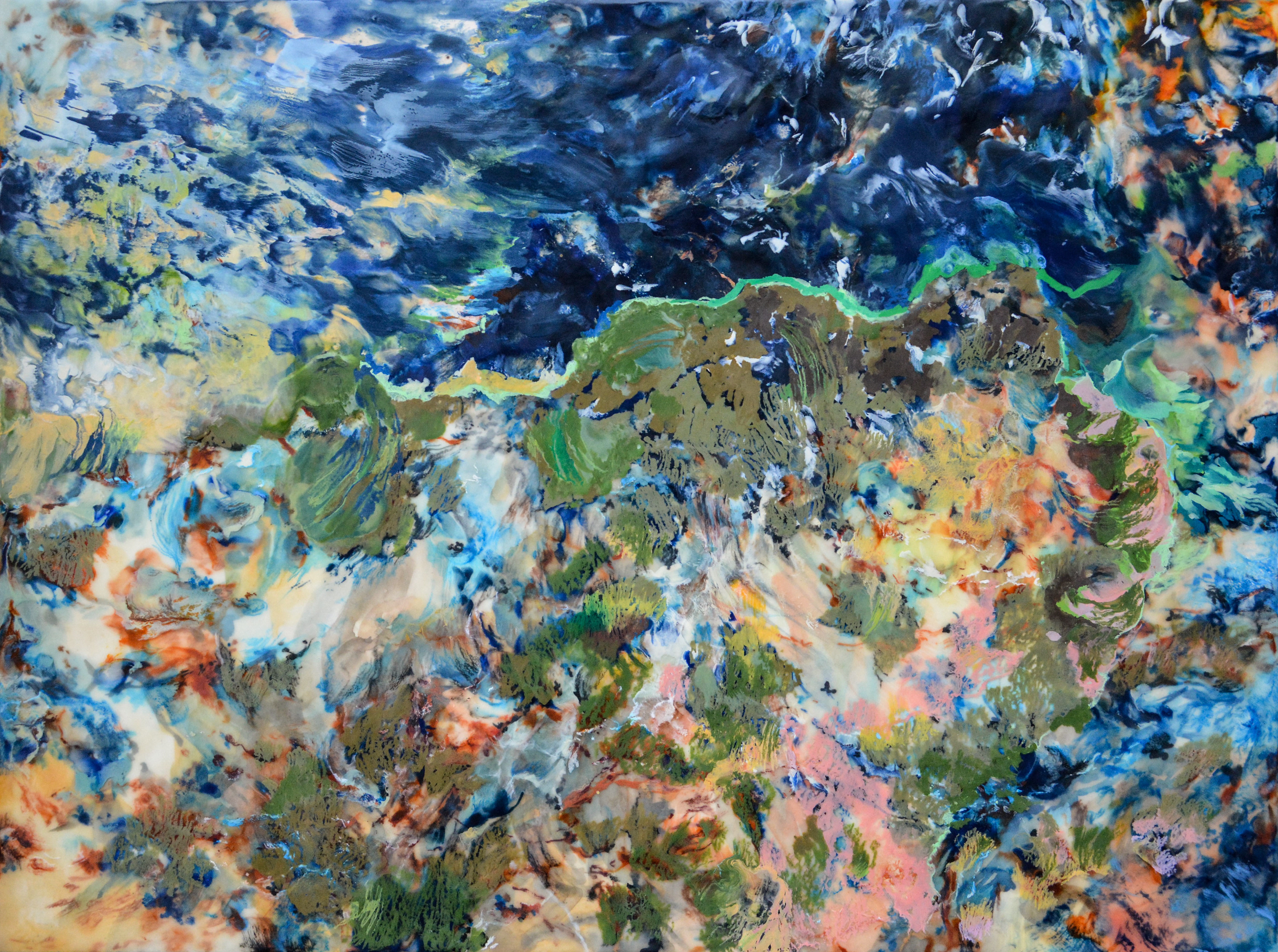 Volo Bog Nature Preserve, encaustic on panel, 20" x 26"