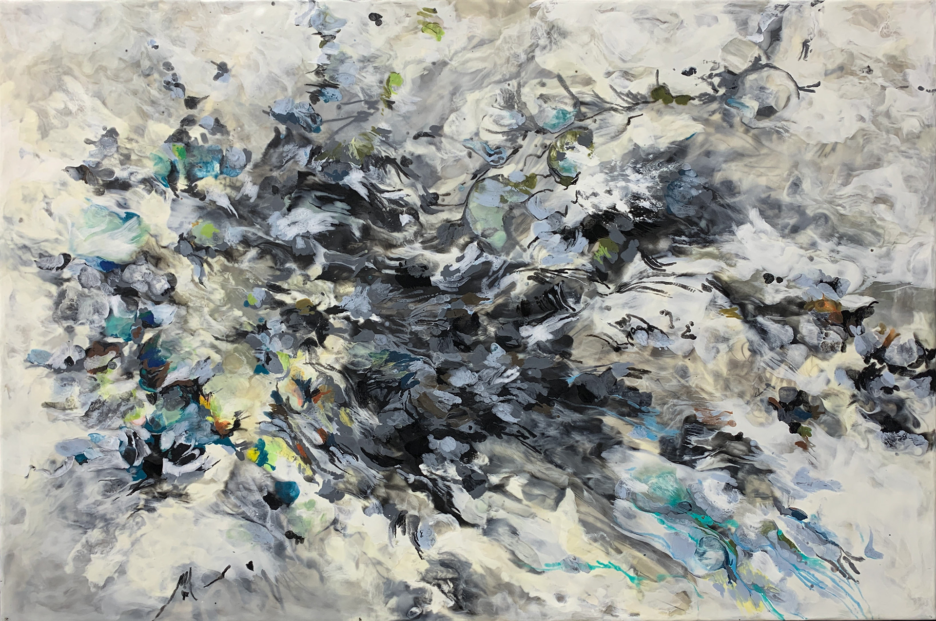 Mount Veniaminof, encaustic on panel, 24" x 36"