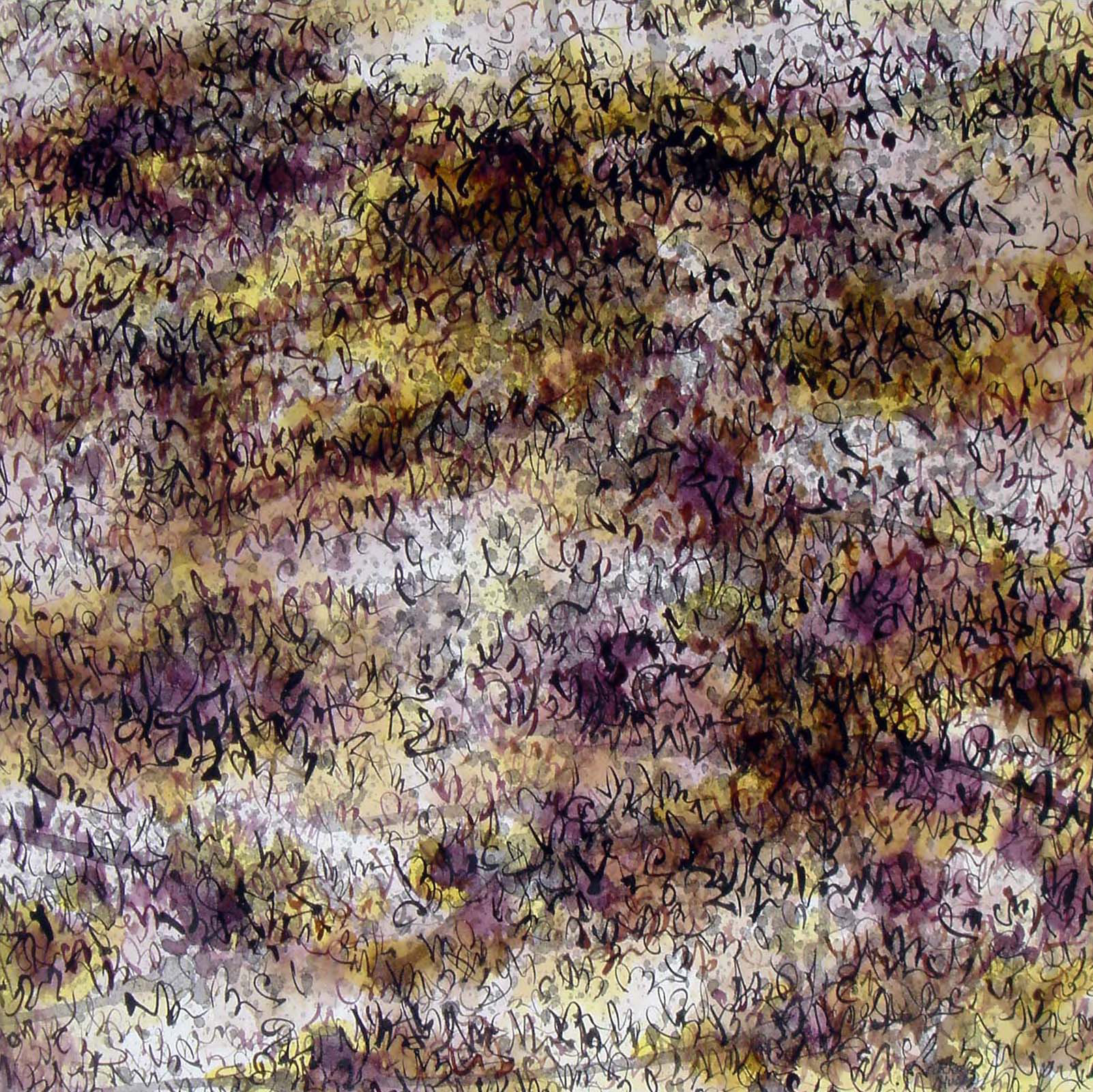 Alphabet XII, ink on paper, 23" x 23"