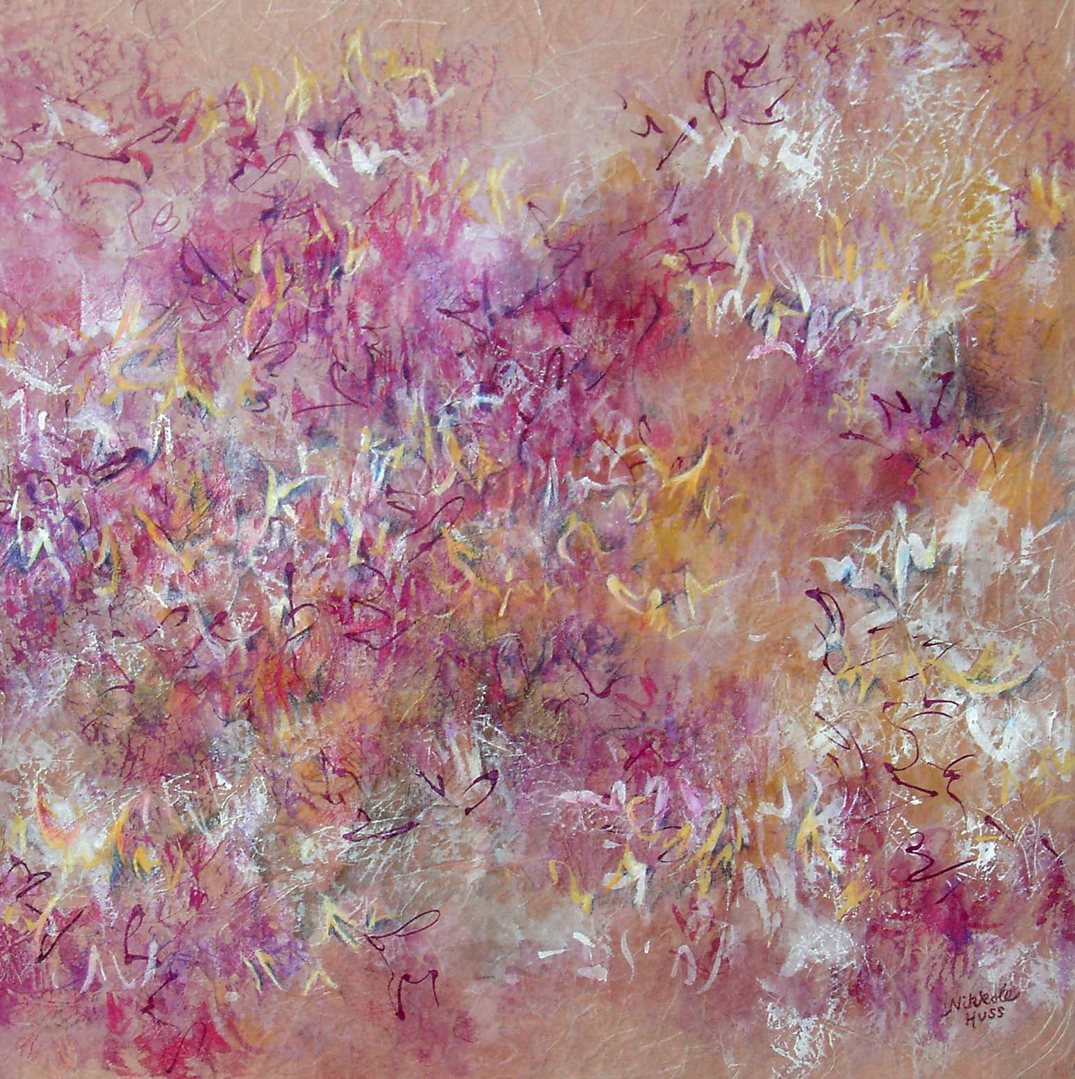 Alphabet XVII, ink and colored pencil on panel, 12" x 12"