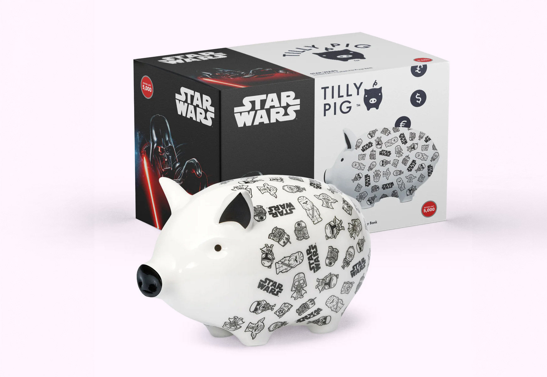 Tilly Pig and its packaging which has been featured with StarWars