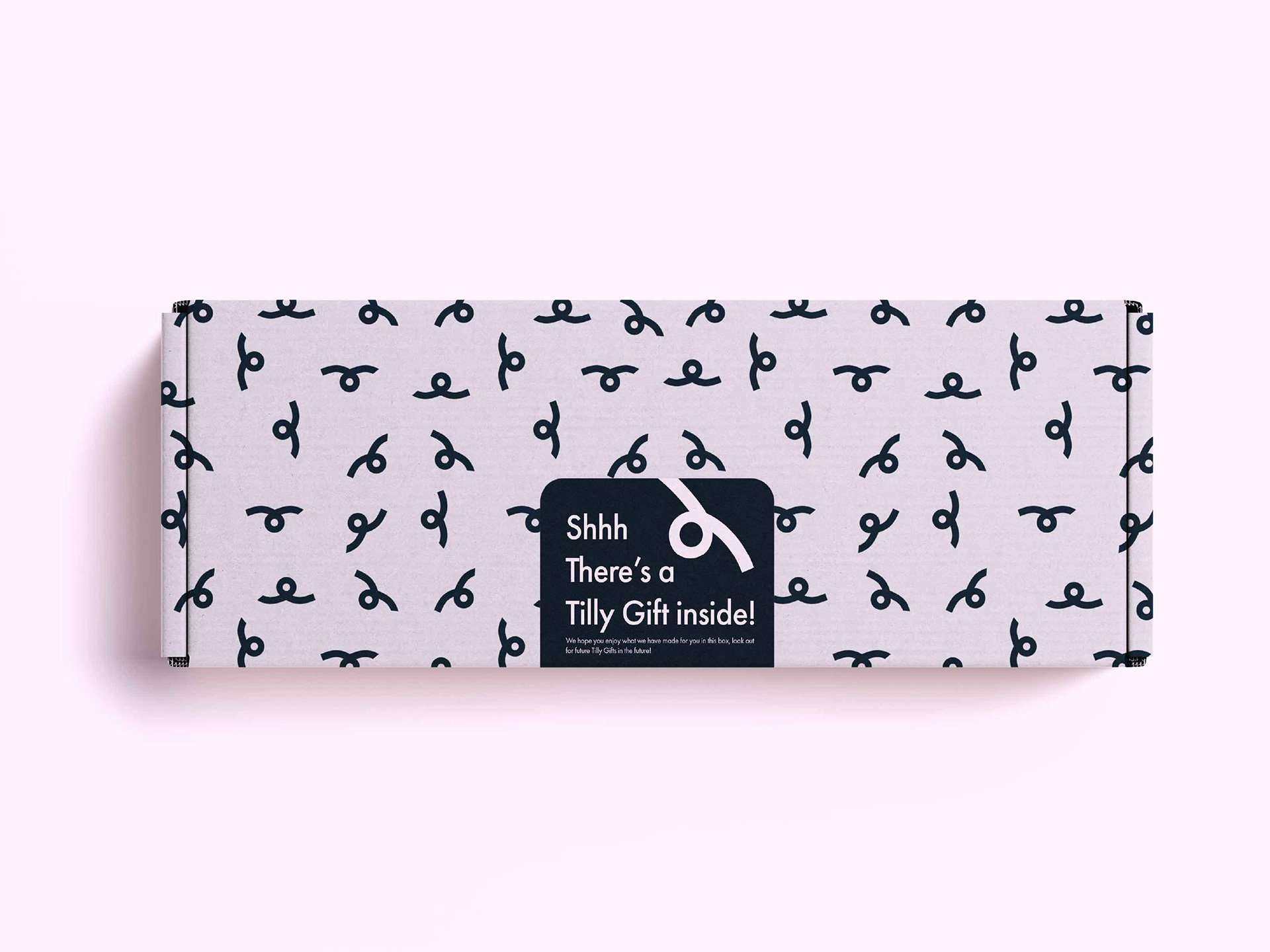 This images shows alternative packaging design for tilly pig with geometric vectors within a pattern which has an overprint within the entire package