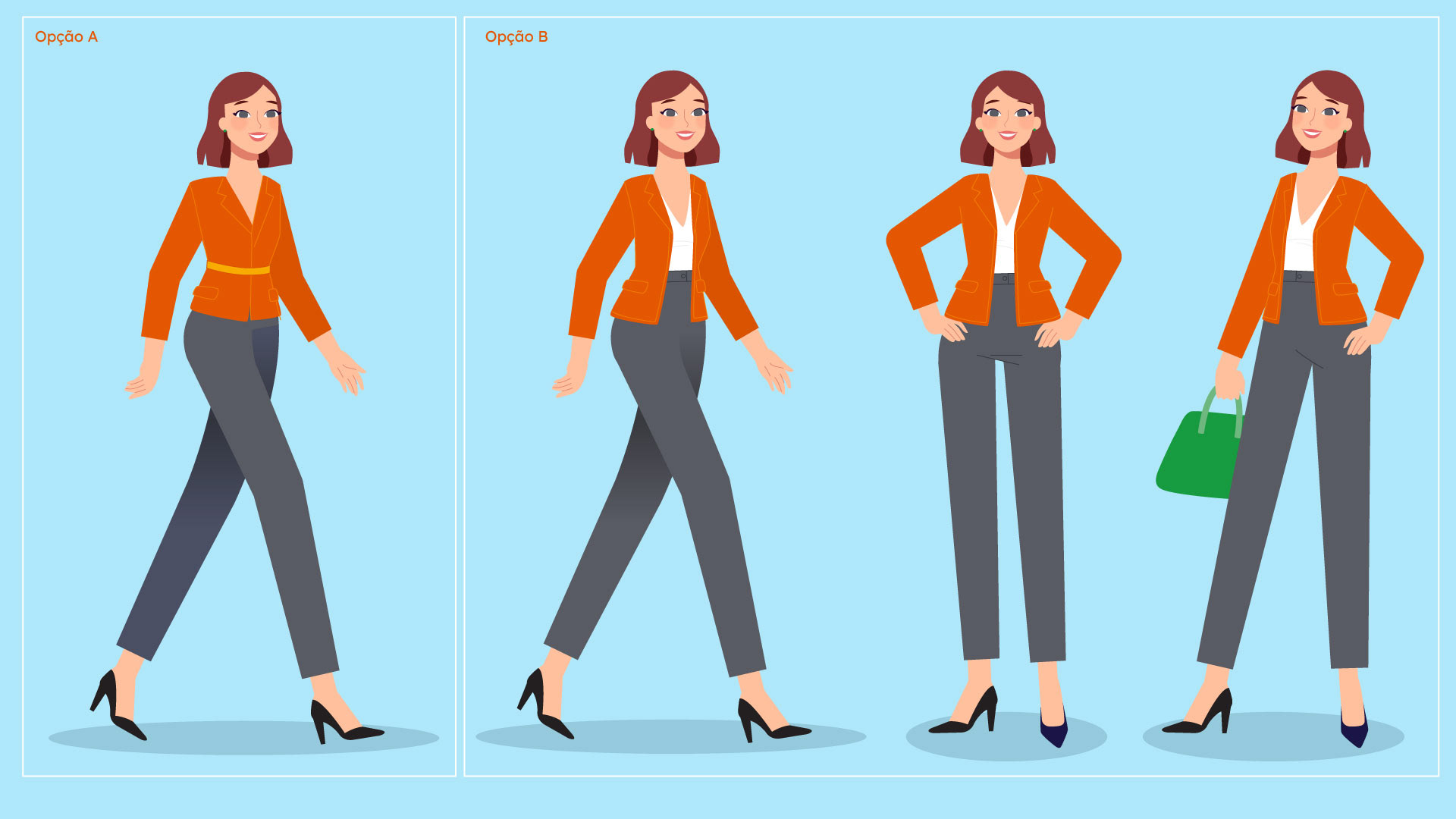 Character Exploration for the Bekunis campaign protagonist, contrasting facial expressions for discomfort and well-being after relief