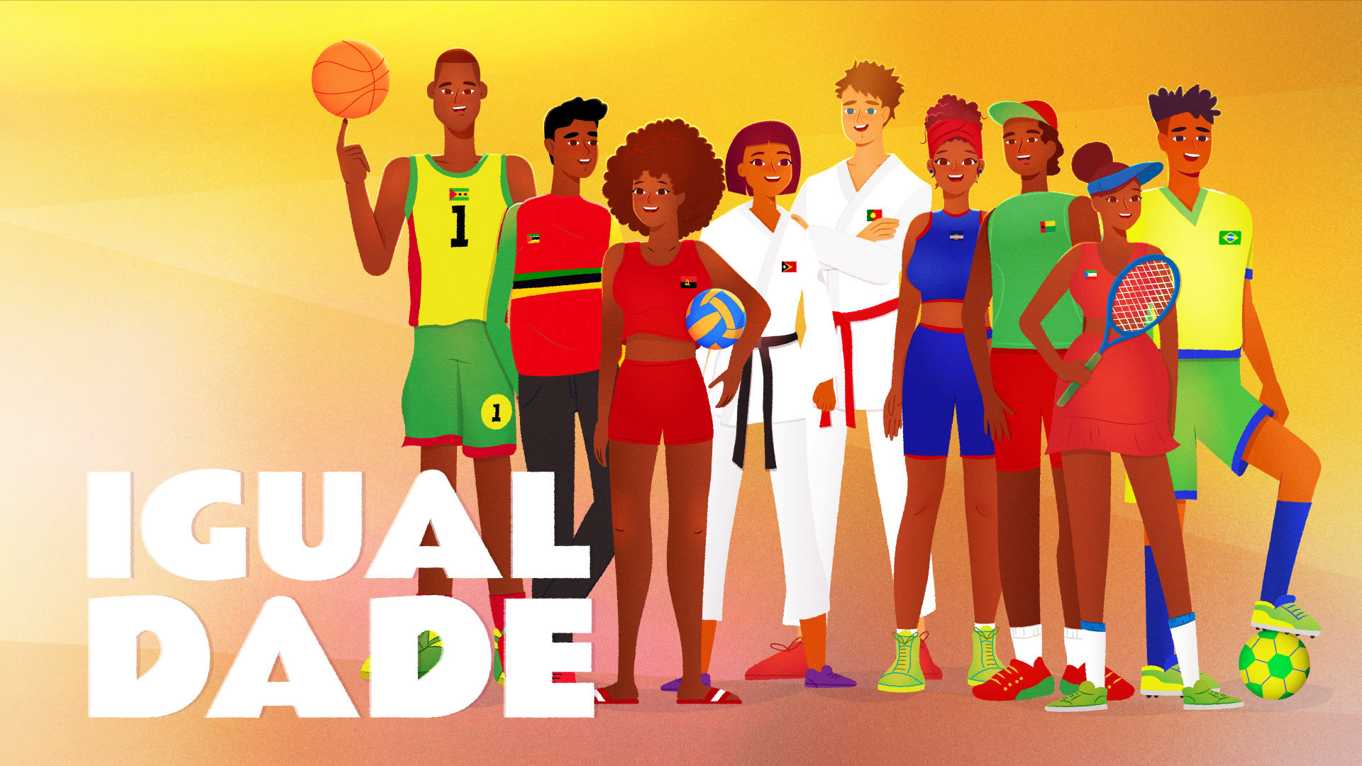 Style frame from the CPLP animation, featuring vibrant characters and a dynamic color palette