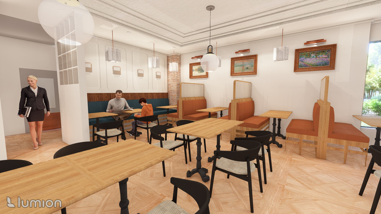 VIEW OF CUTOME MILLWORK BOOTH SEATING