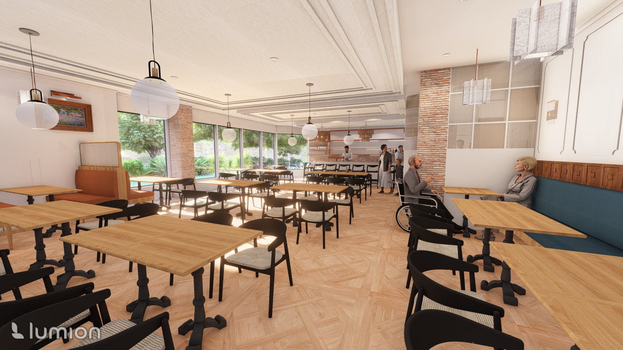 VIEW INTO DINING AREA FROM KITCHEN ENTRANCE